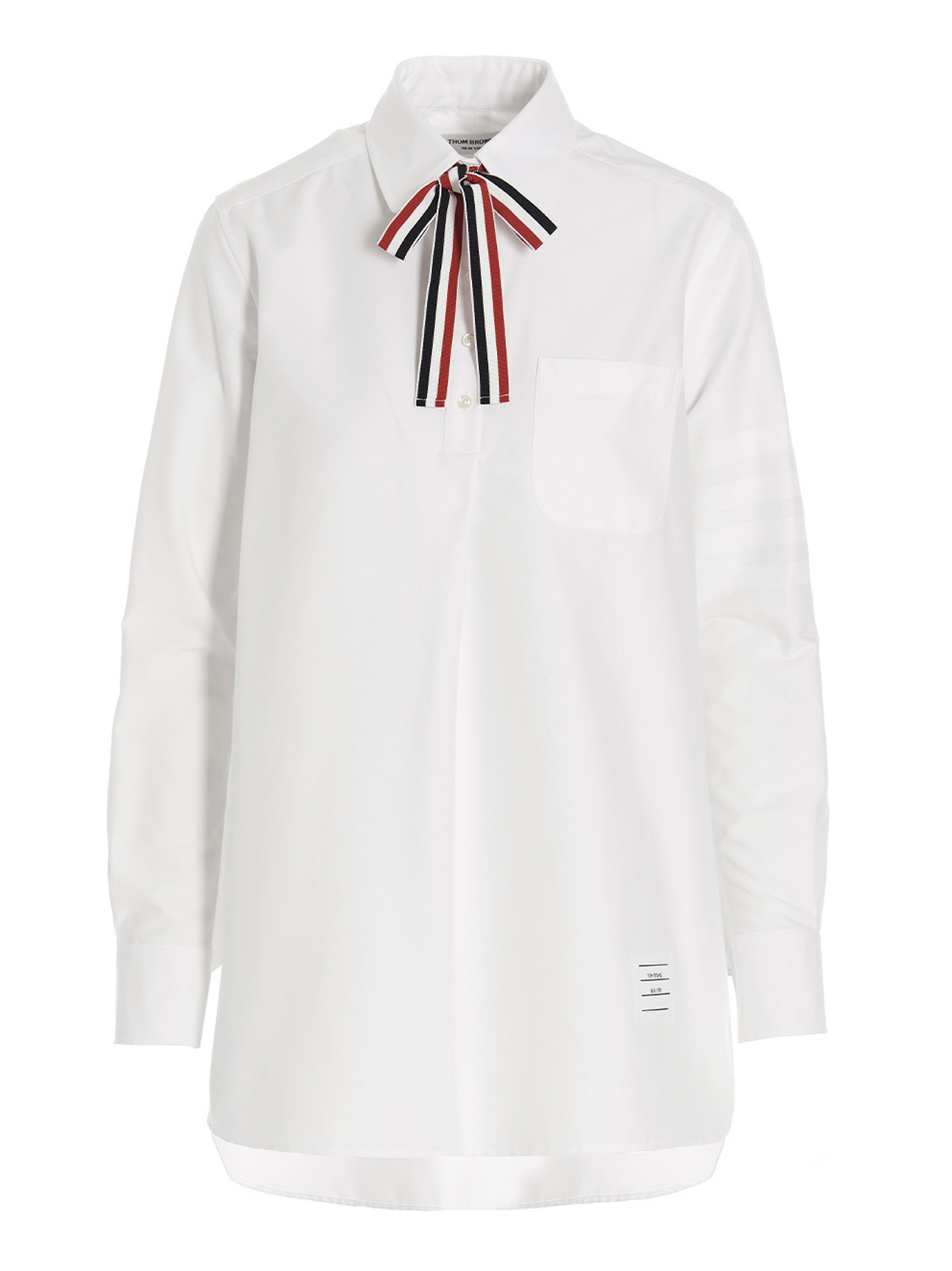 Logo pussy bow blouse