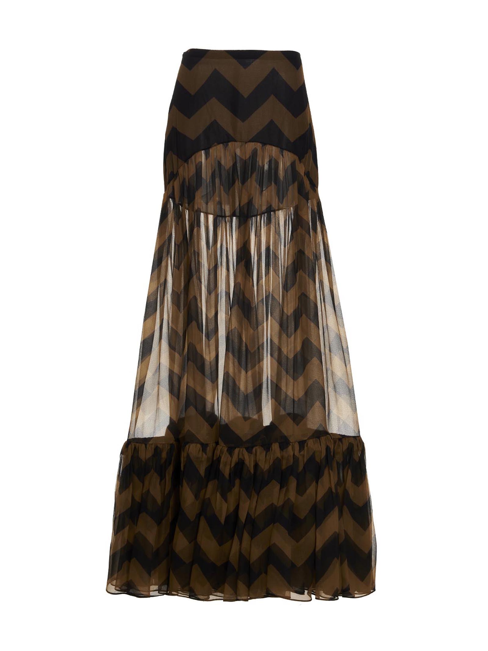 Chevron long skirt