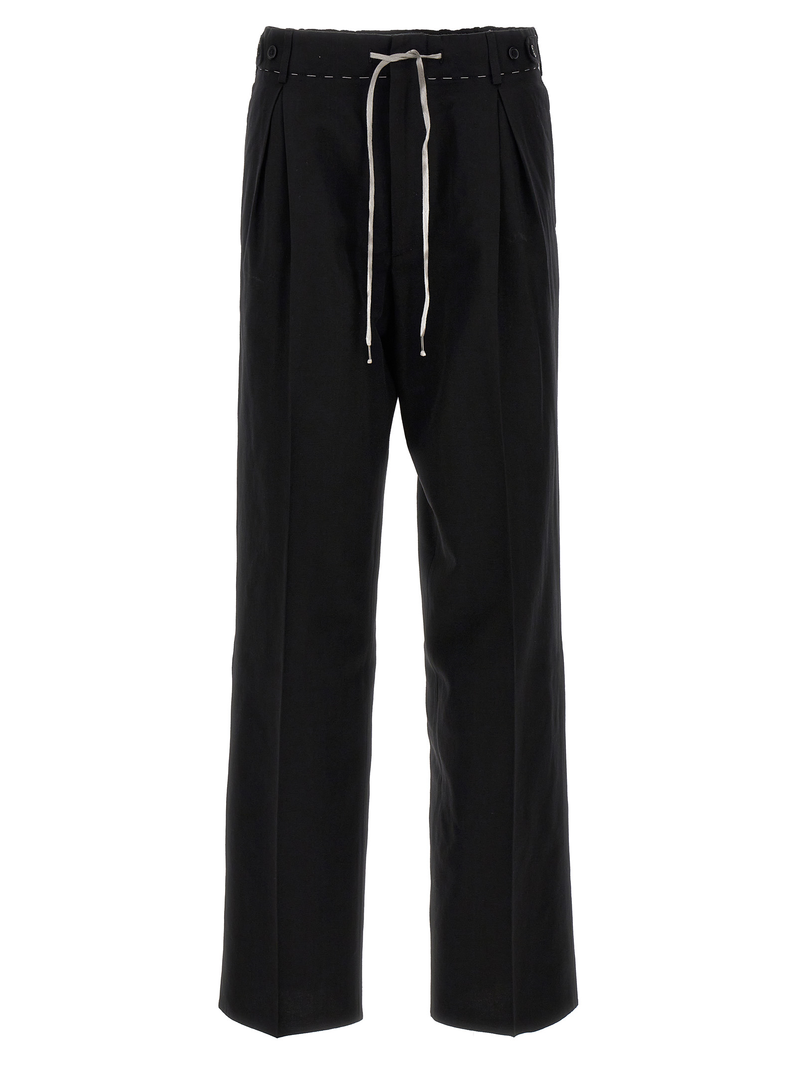 Drawstring pants with darts