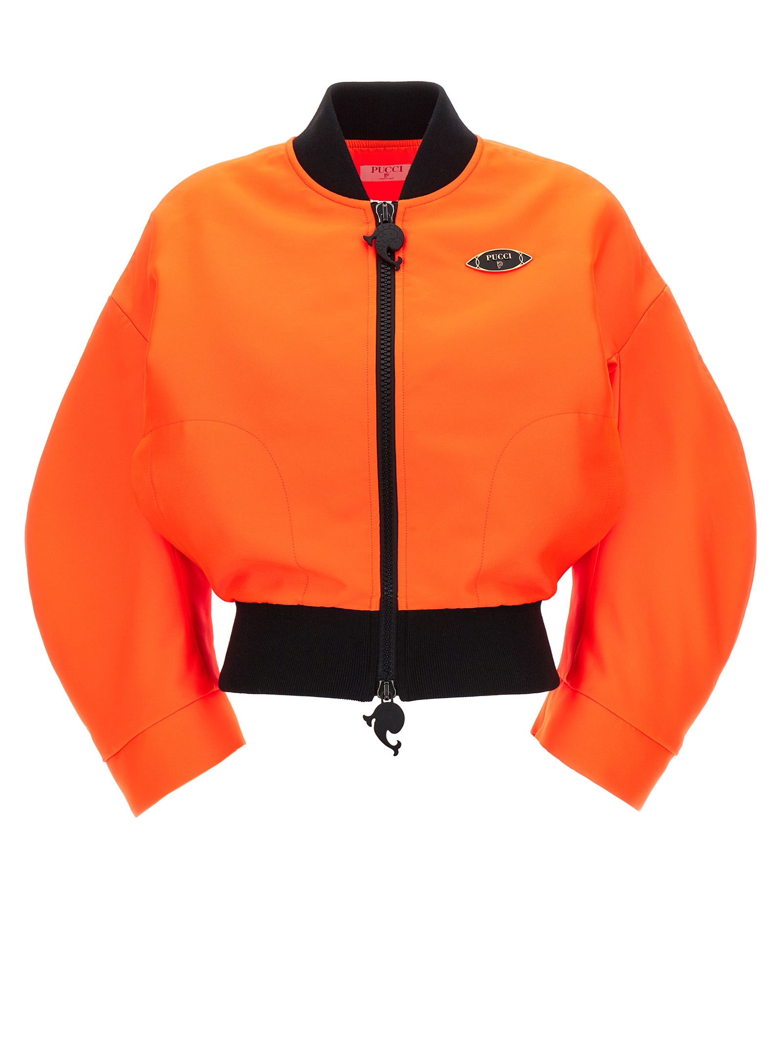 Neon logo bomber jacket