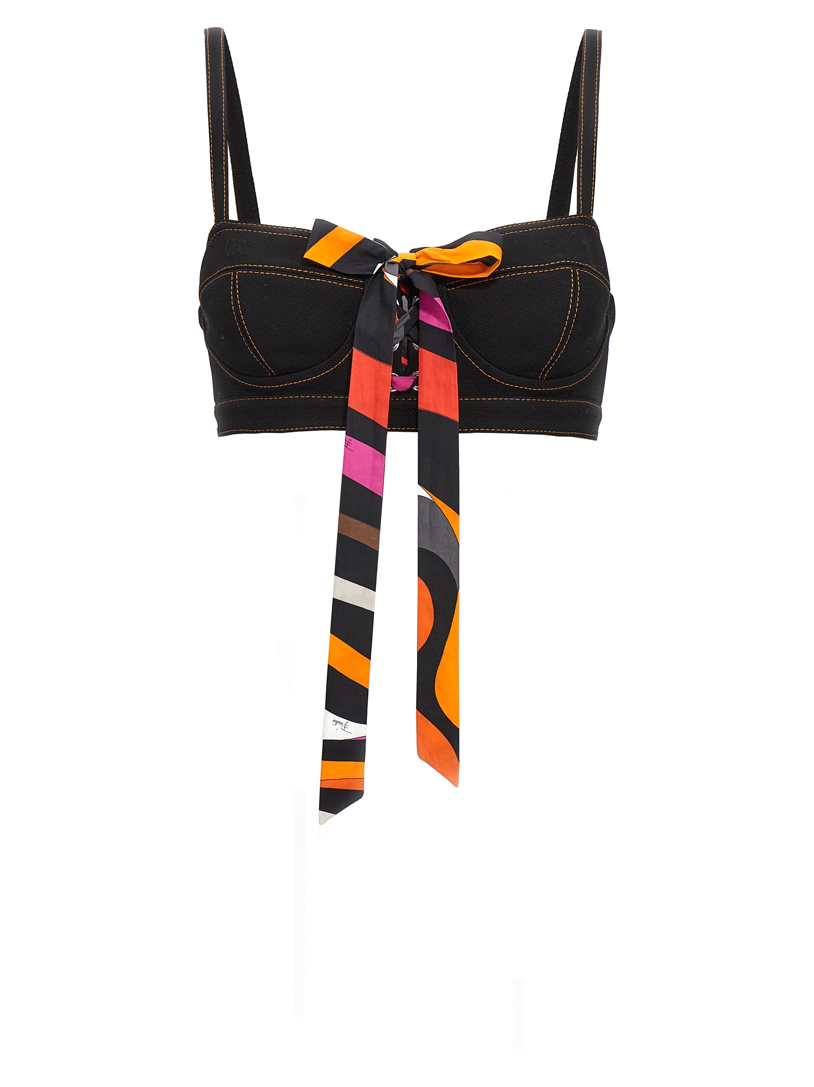 Pattern knot crop top