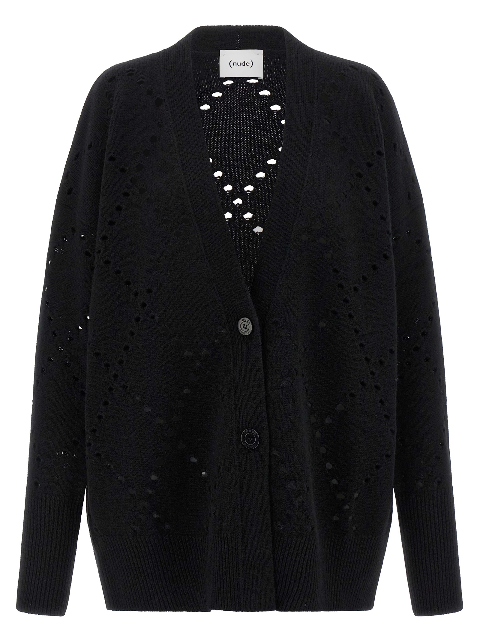 Argyle cut-out cardigan