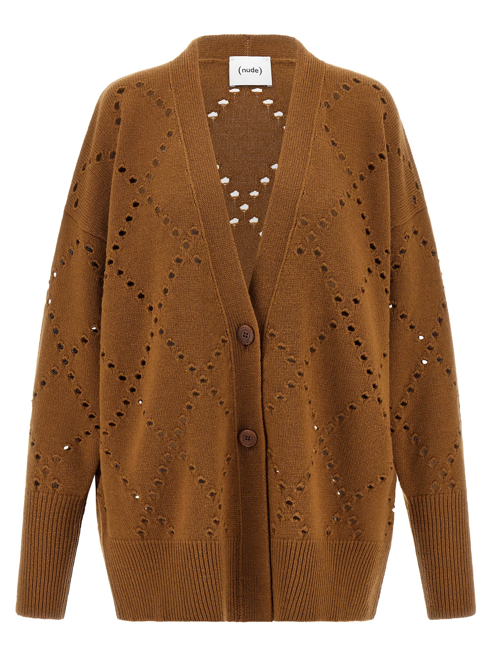 Argyle cut-out cardigan