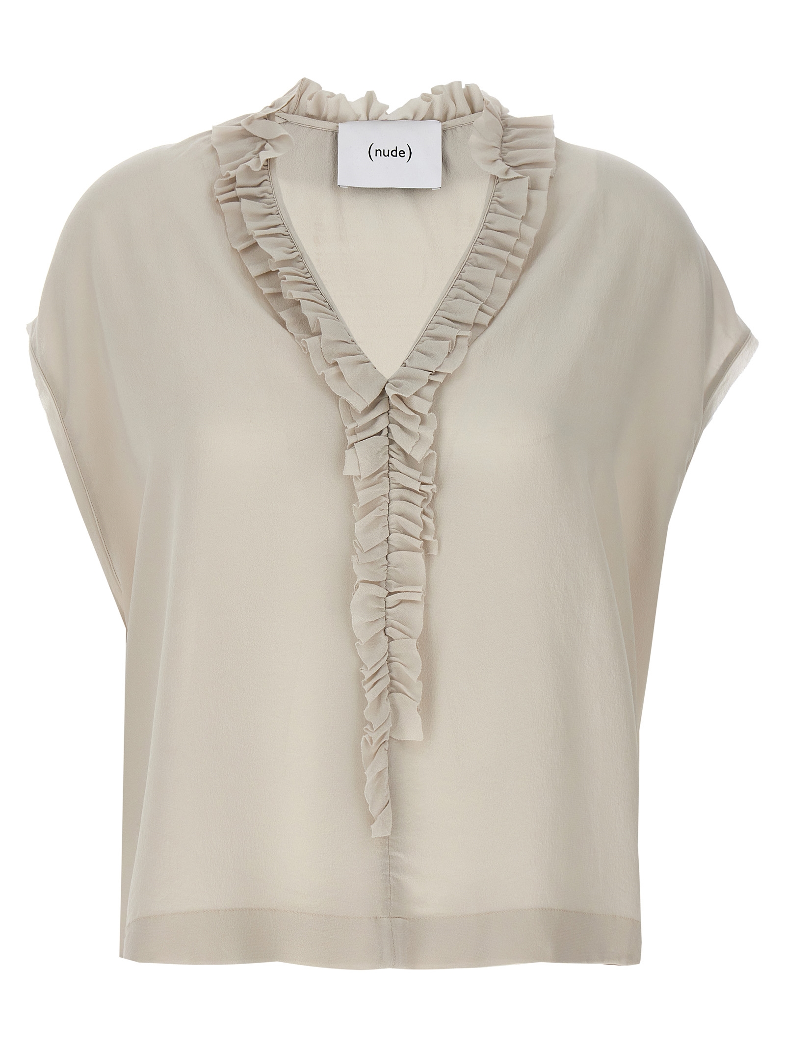 Ruffled silk blouse