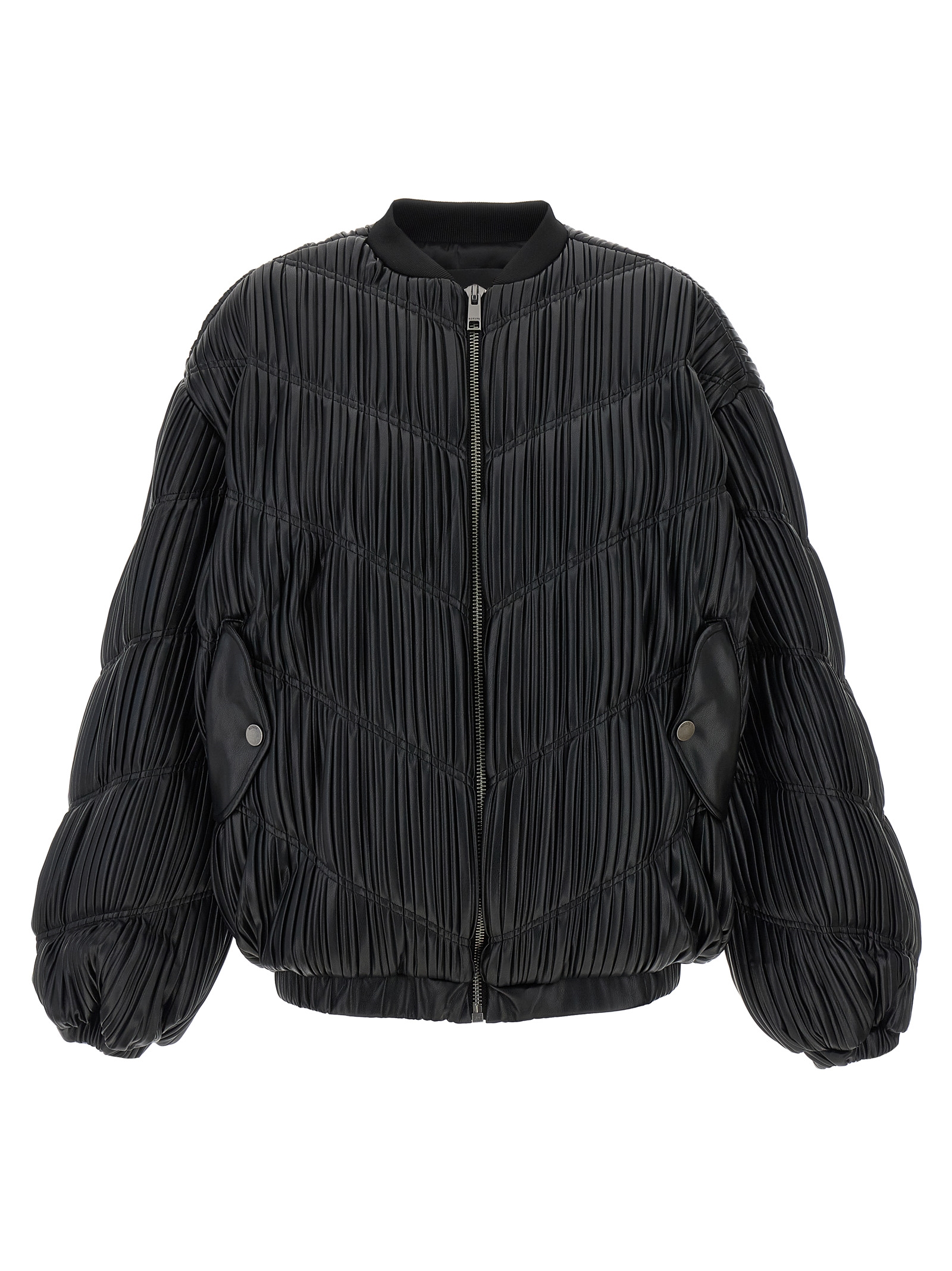 Pleated bomber jacket