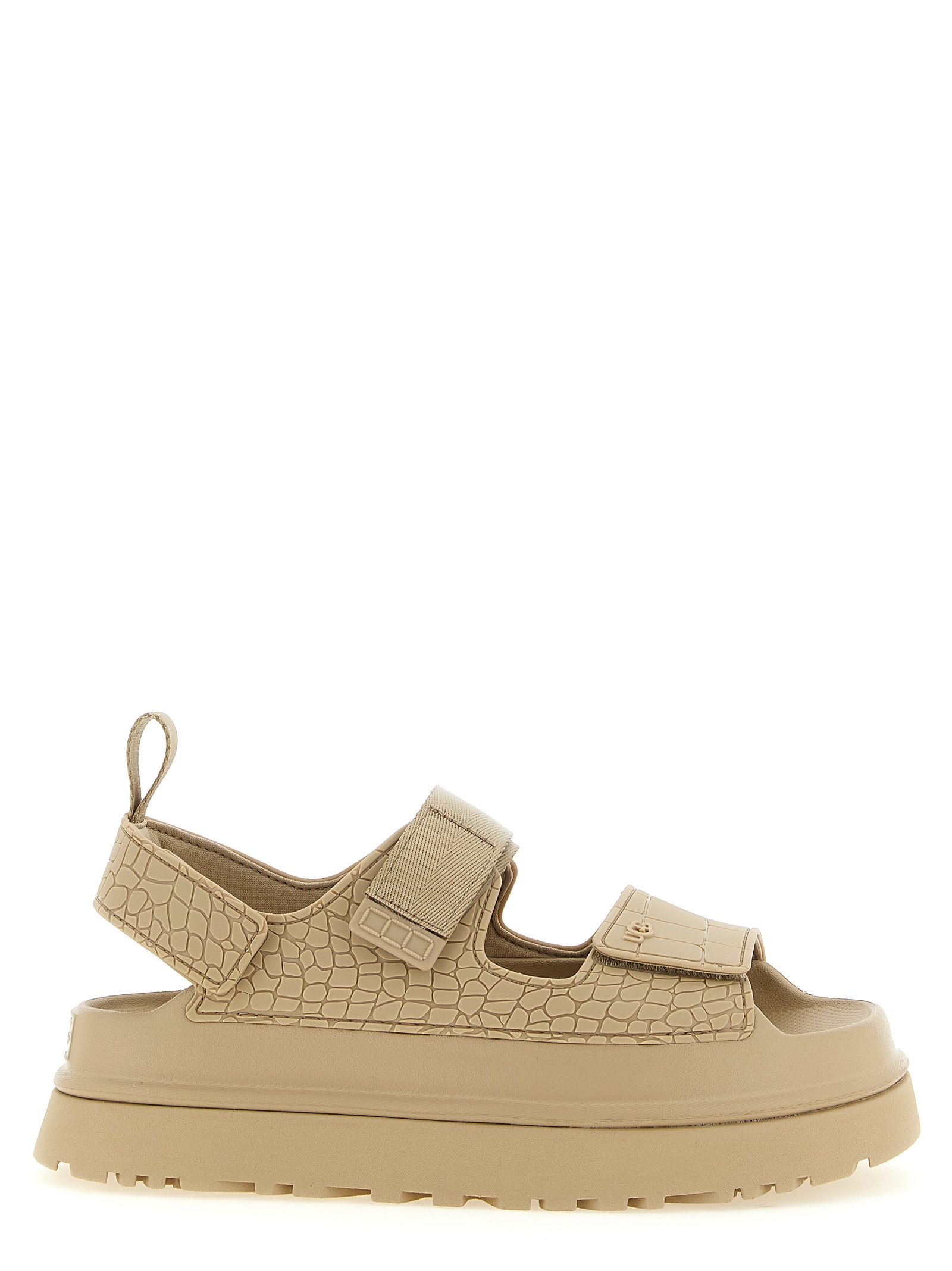 'GoldenGlow Embossed' sandals