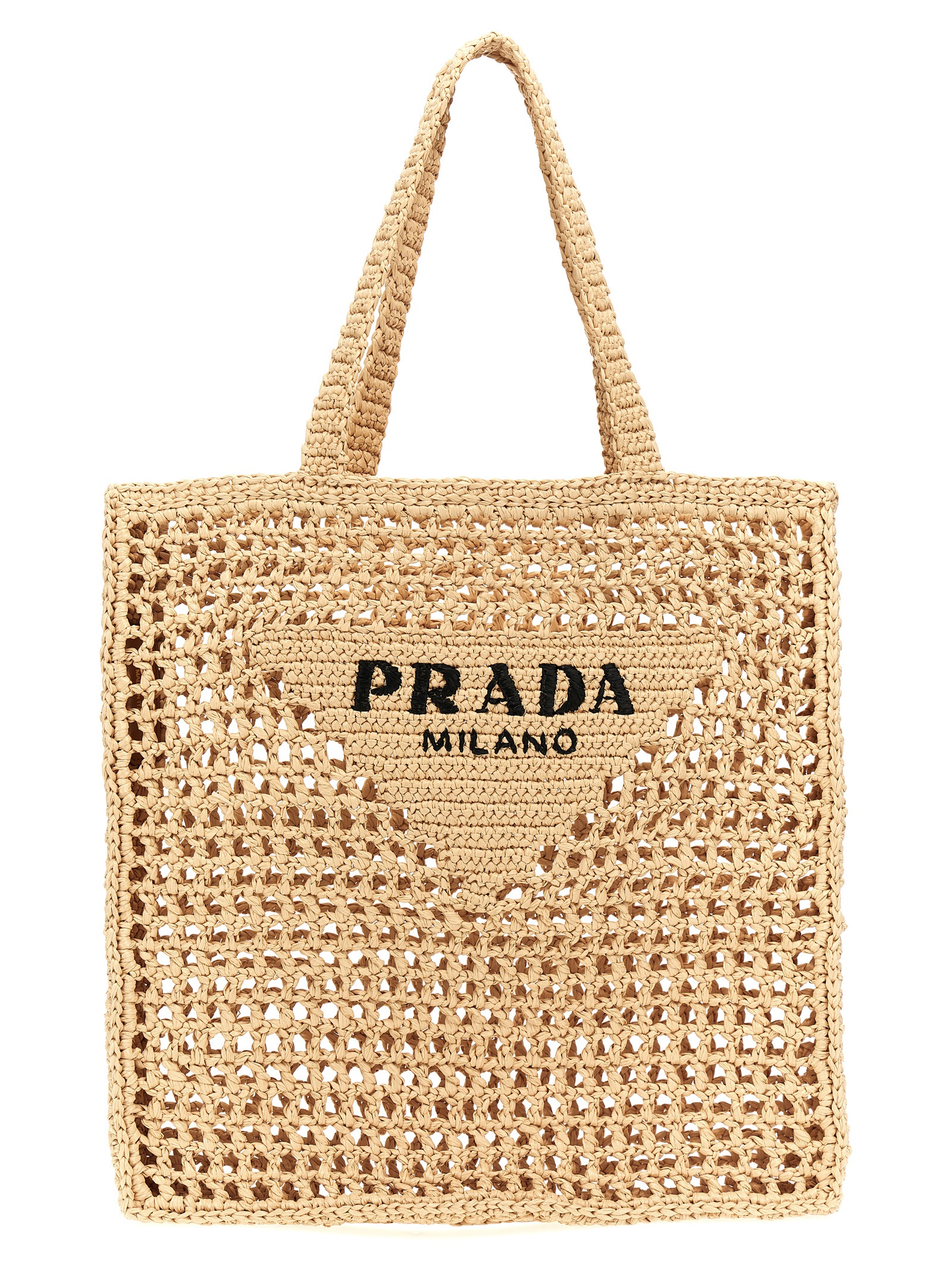 Logo woven fabric shopping bag