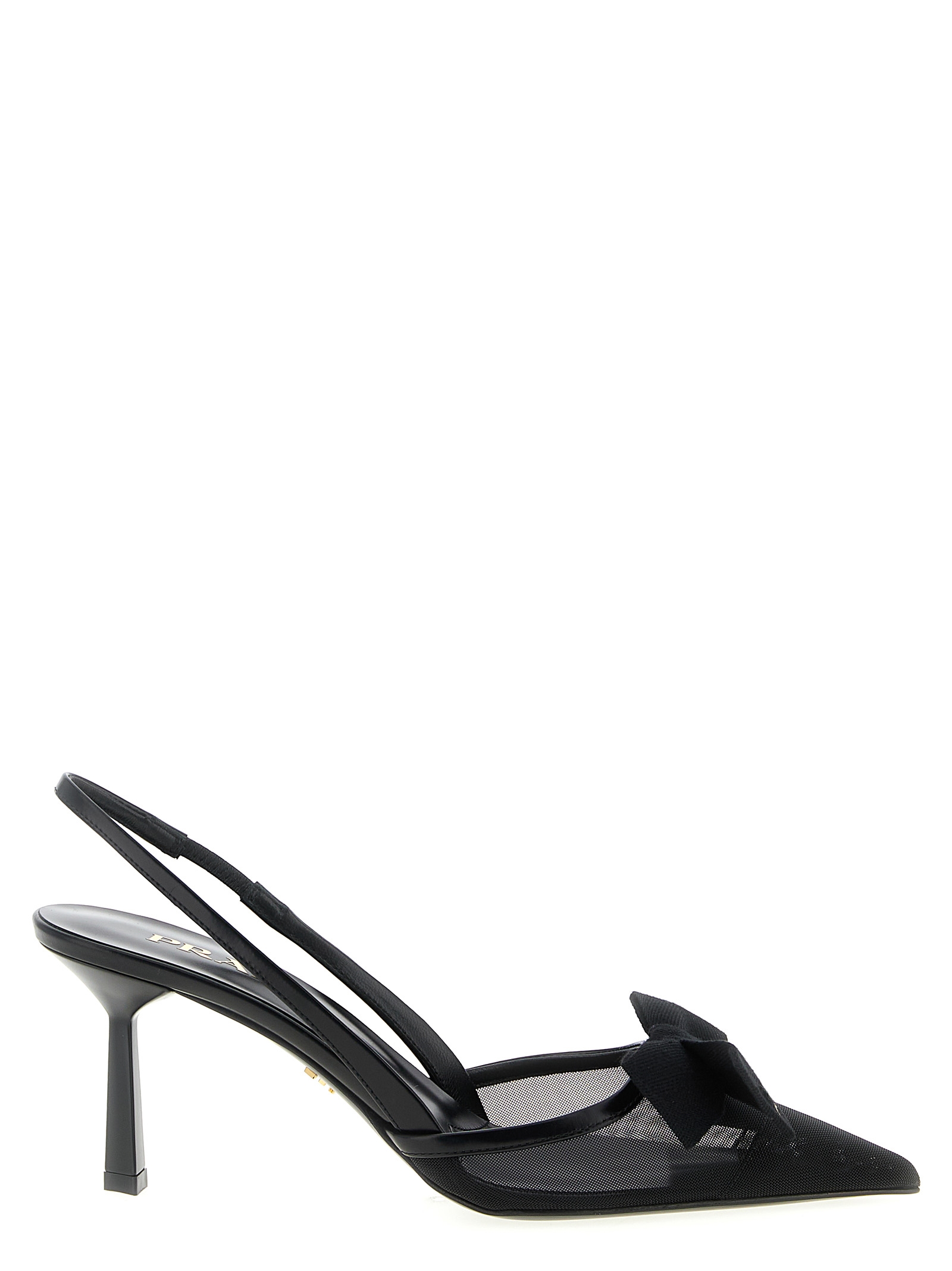 Mesh slingback with bow