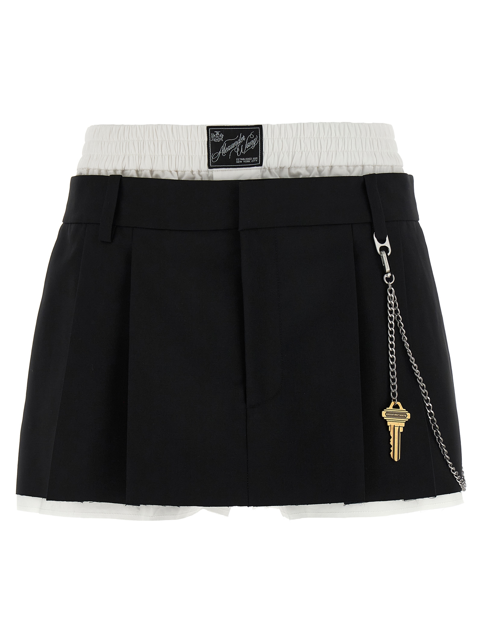 'Pre-Styled Pleated W/Chain' skort