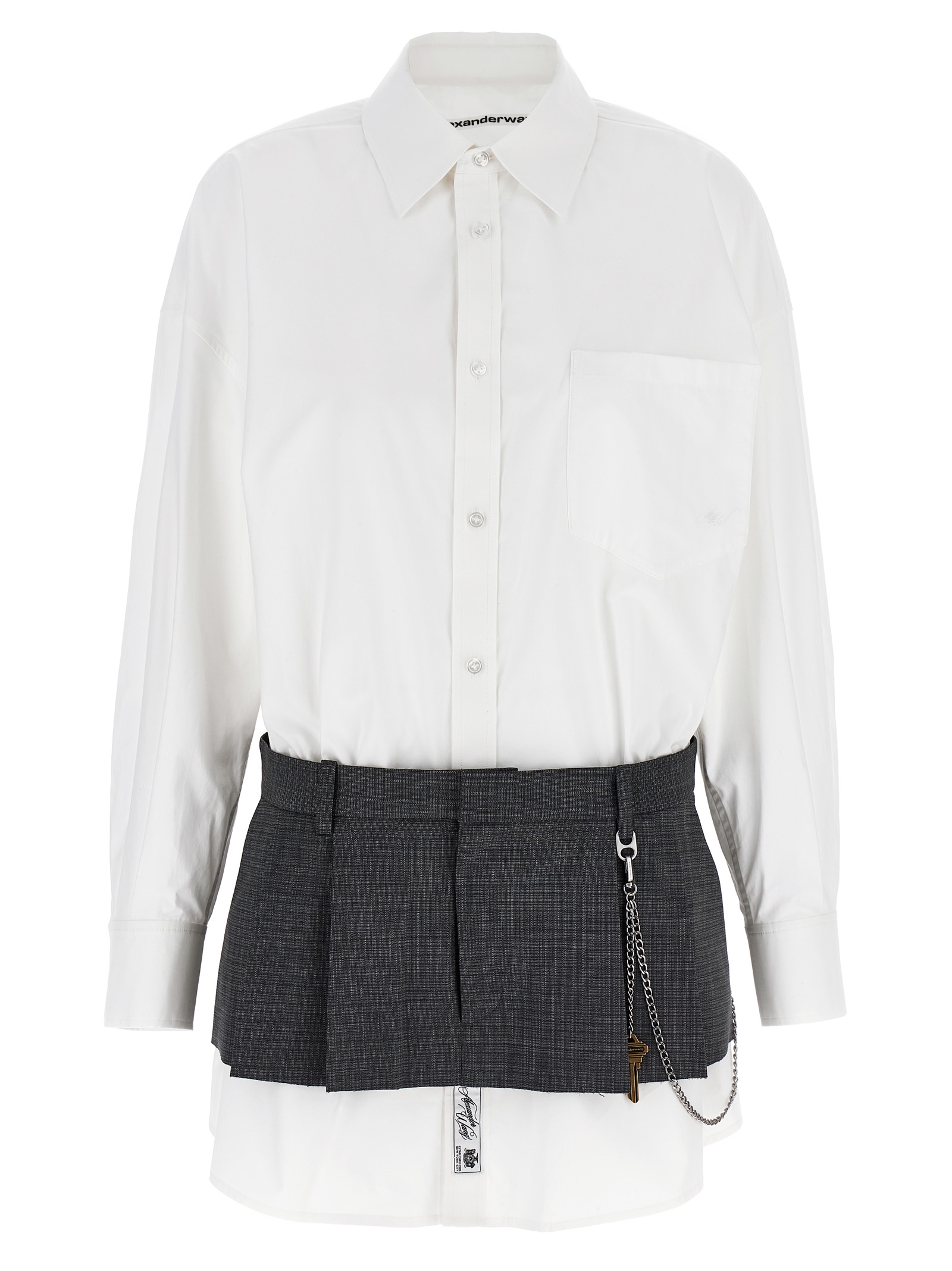 'Pre-Styled Shirt Dress W Chain' dress