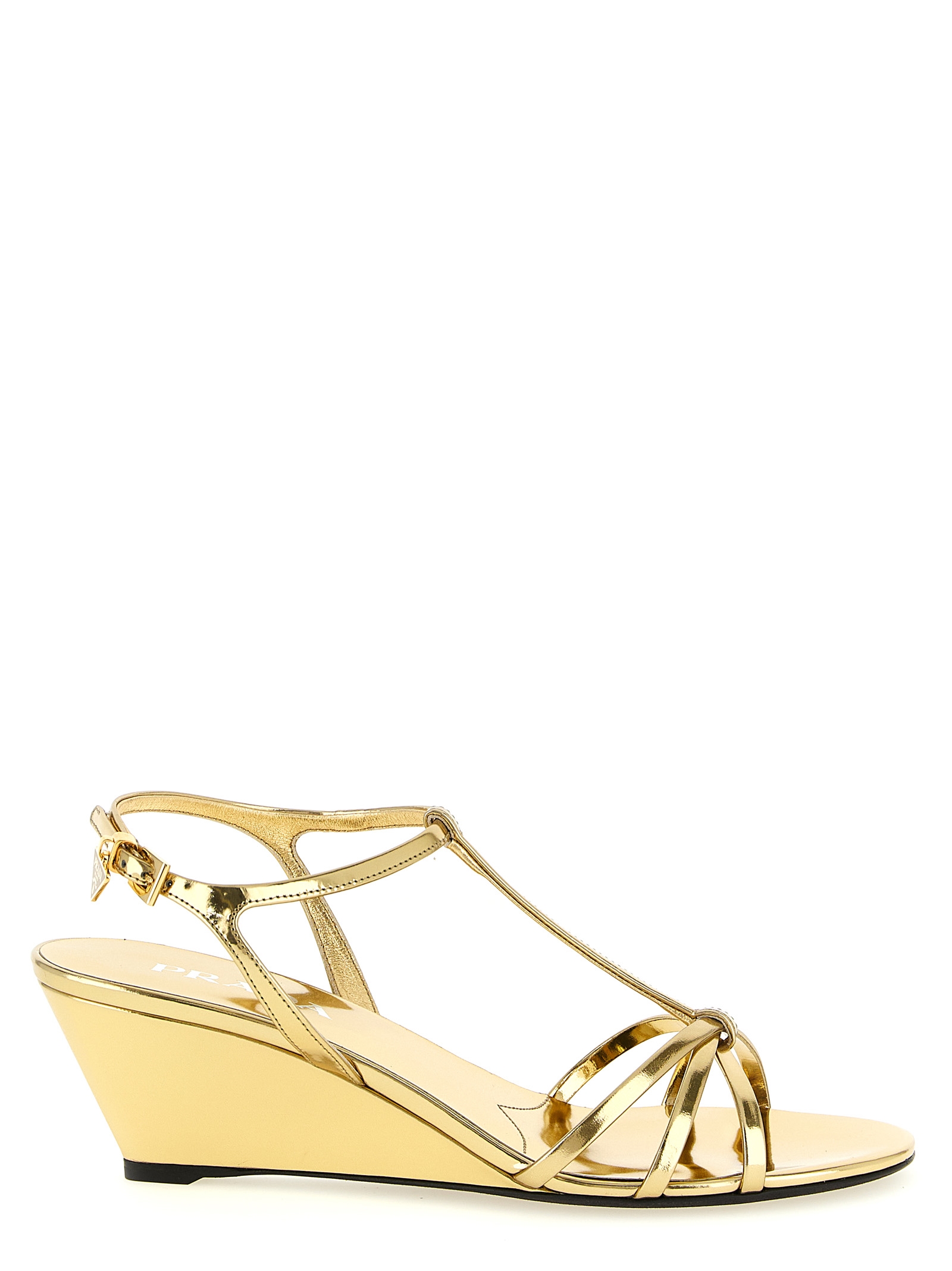 Laminated leather sandals