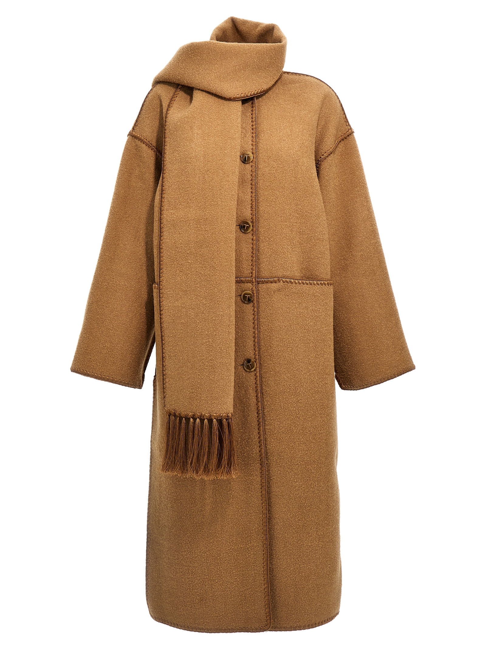 'Embroidered Scarf Jacket Harvest' long coat