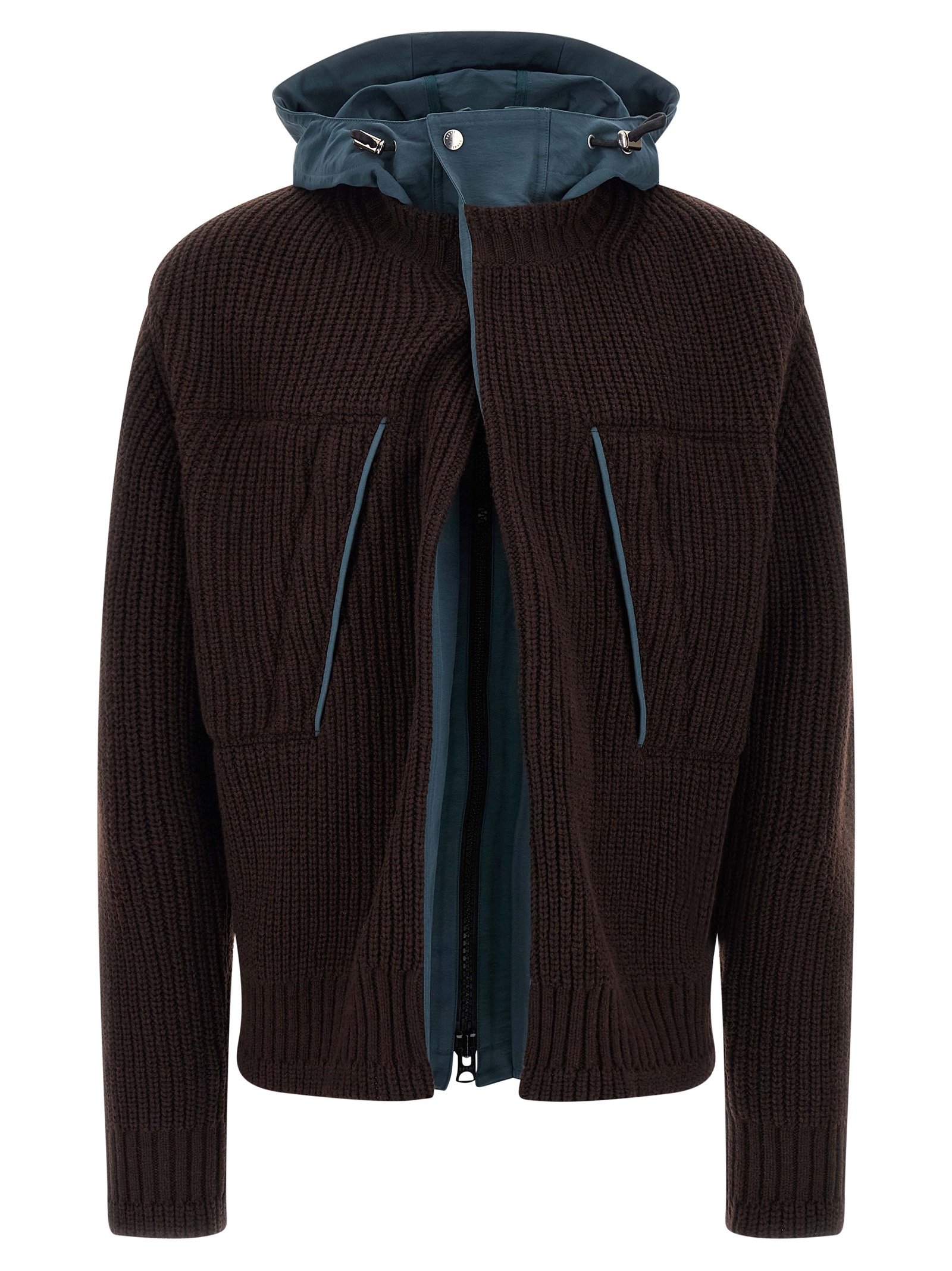 Nylon insert cardigan