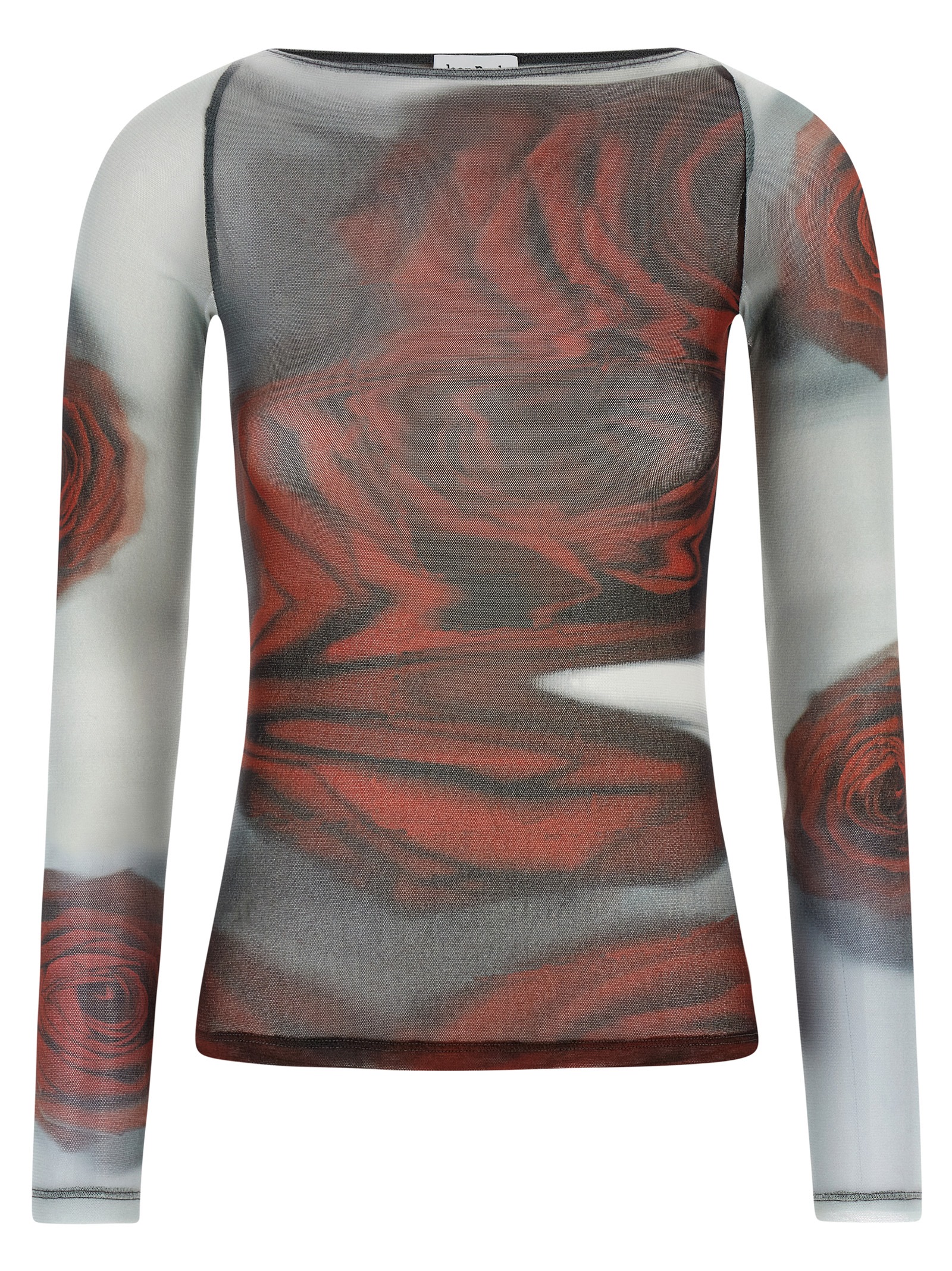 'The Red Blurry Roses' top