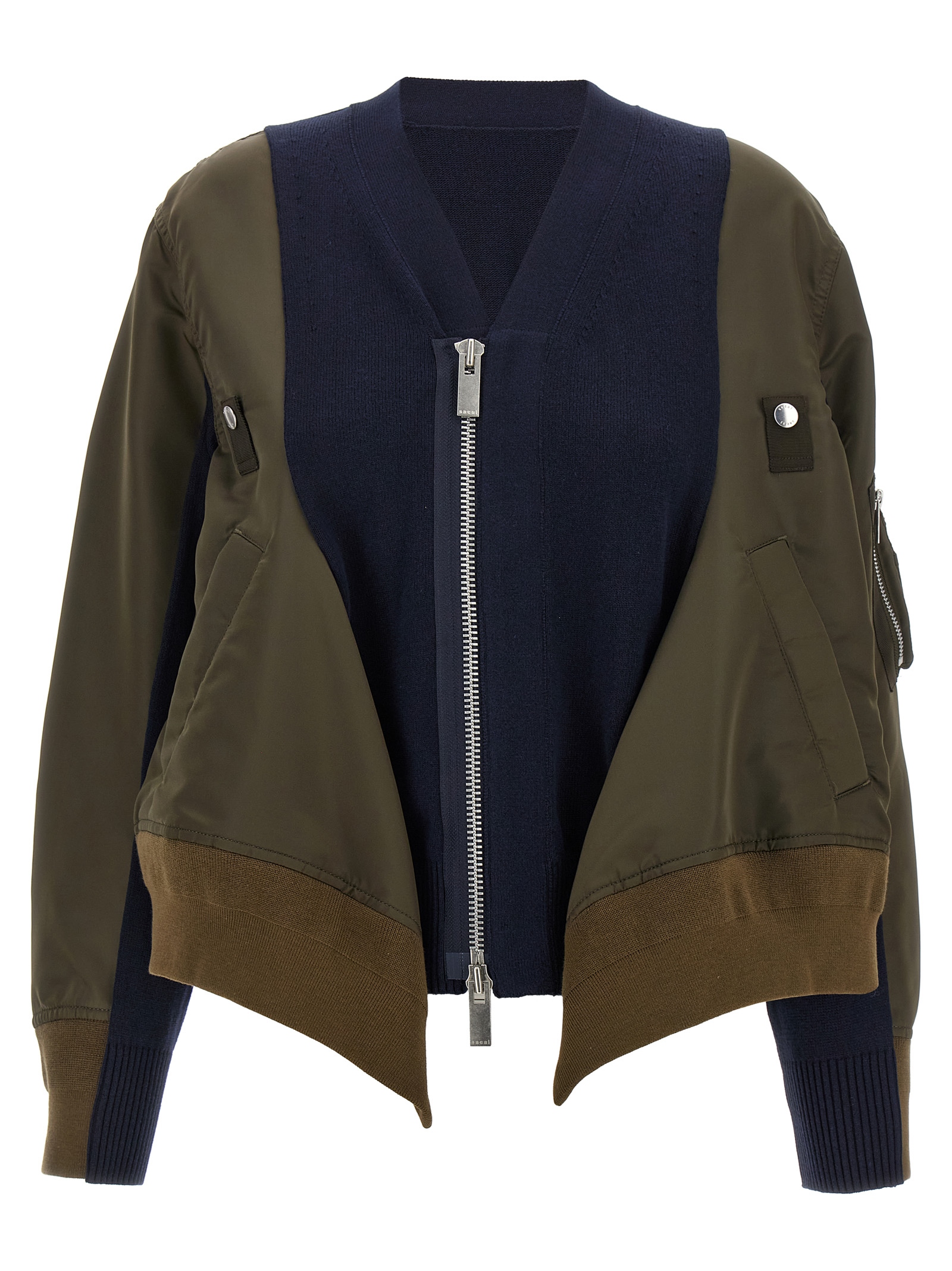 Nylon insert cardigan