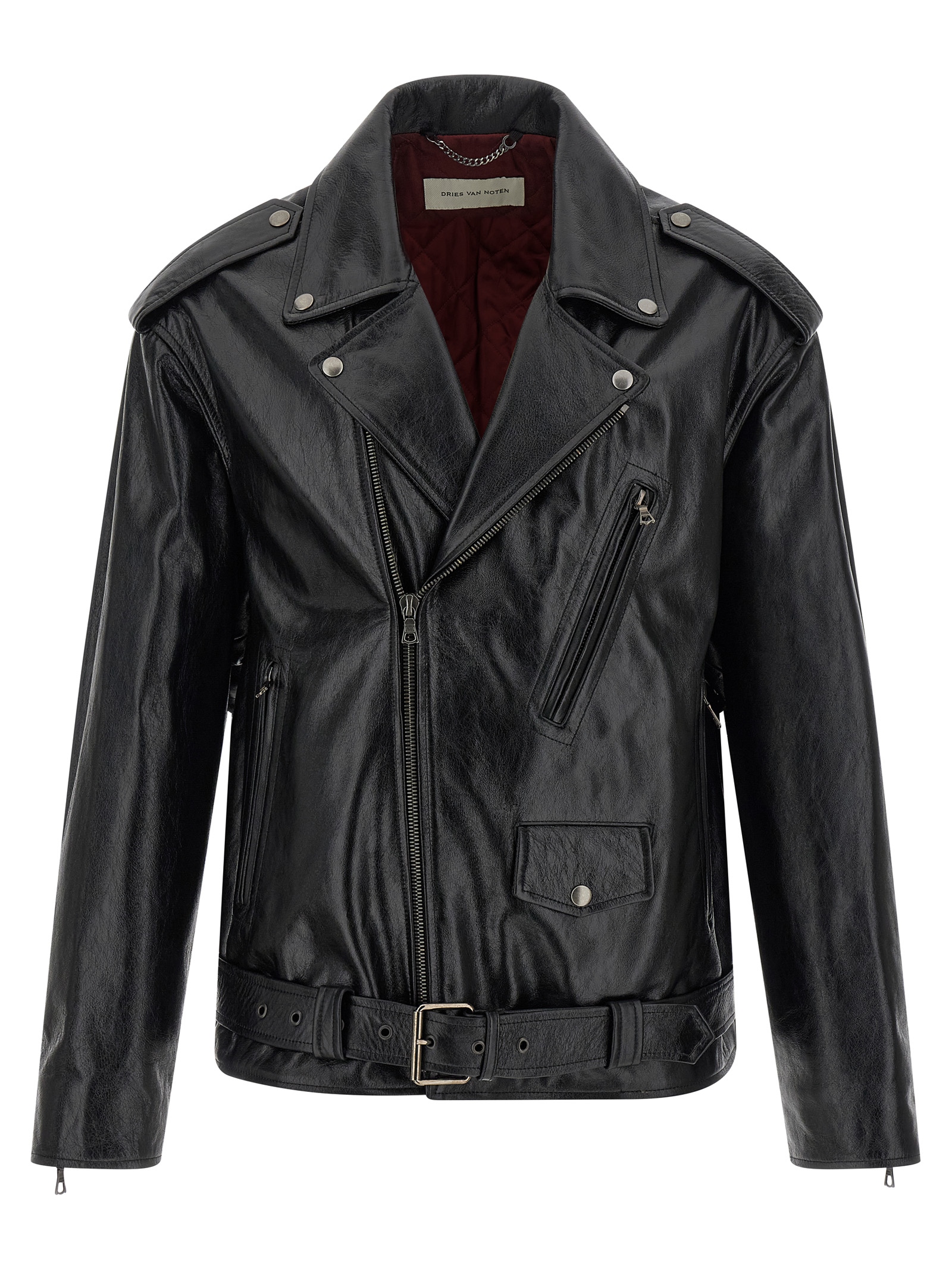 Leather biker jacket
