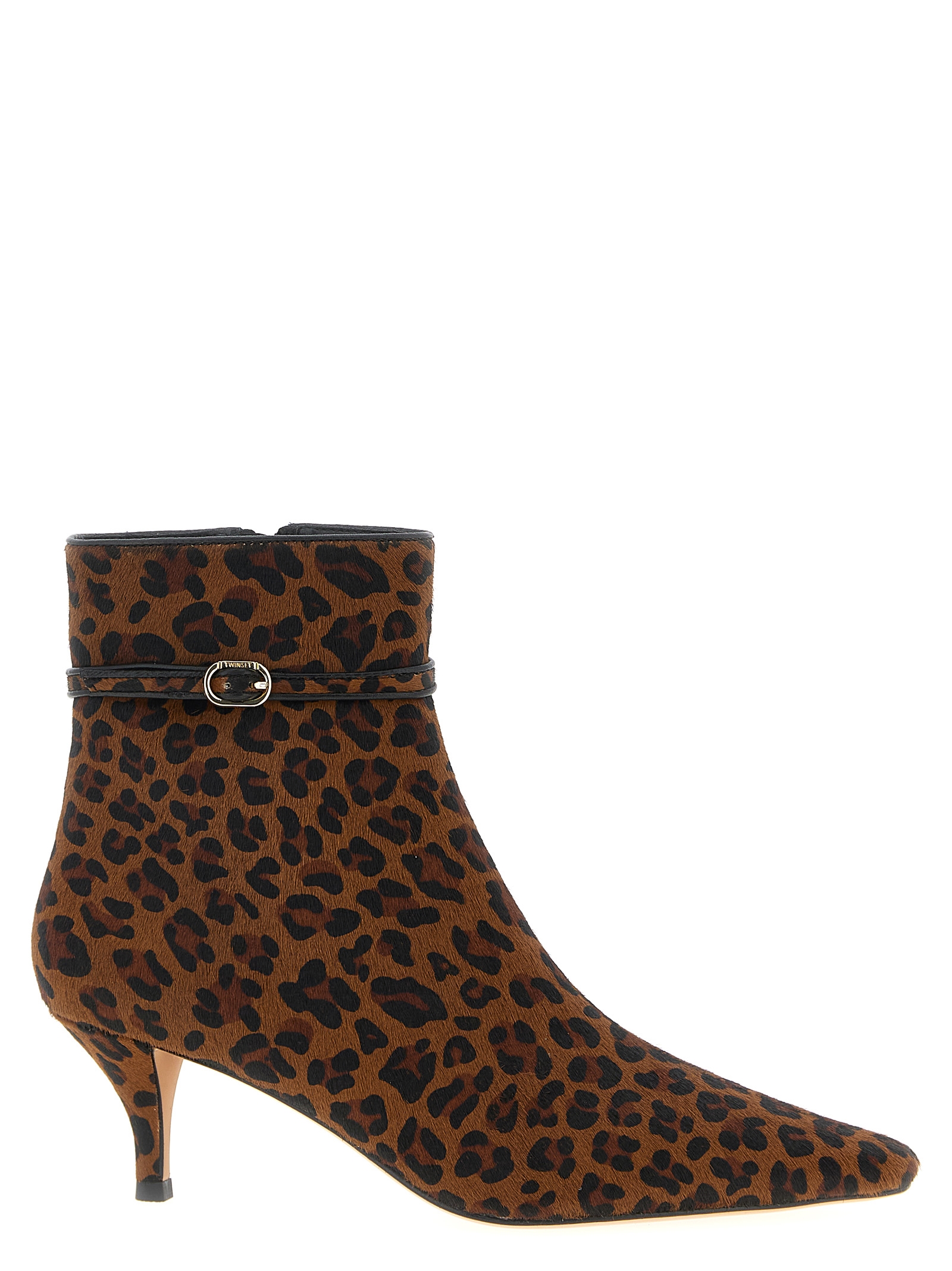 Animal print ankle boots