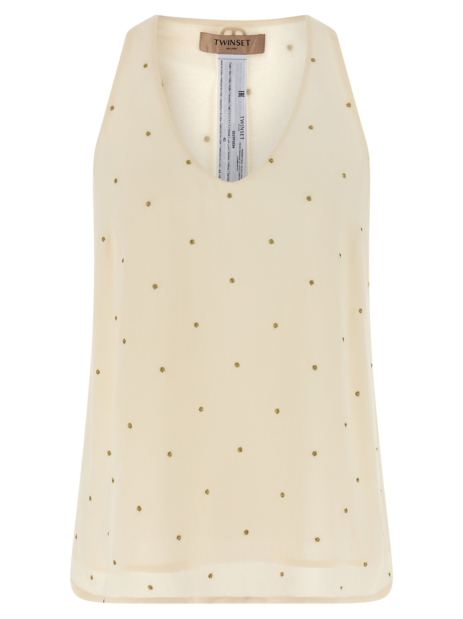 Lurex embroidery tank top