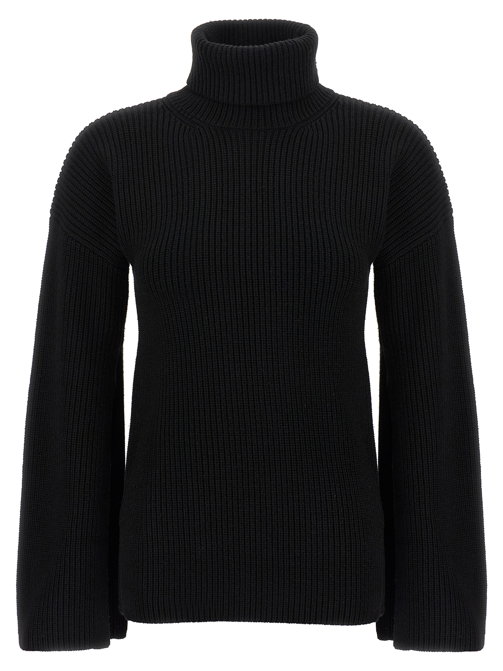 Ribbed wool turtleneck sweater