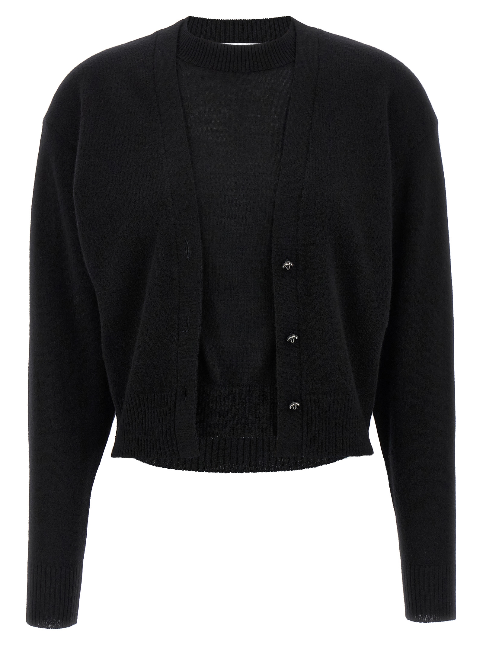Trompe l'oeil cardigan sweater