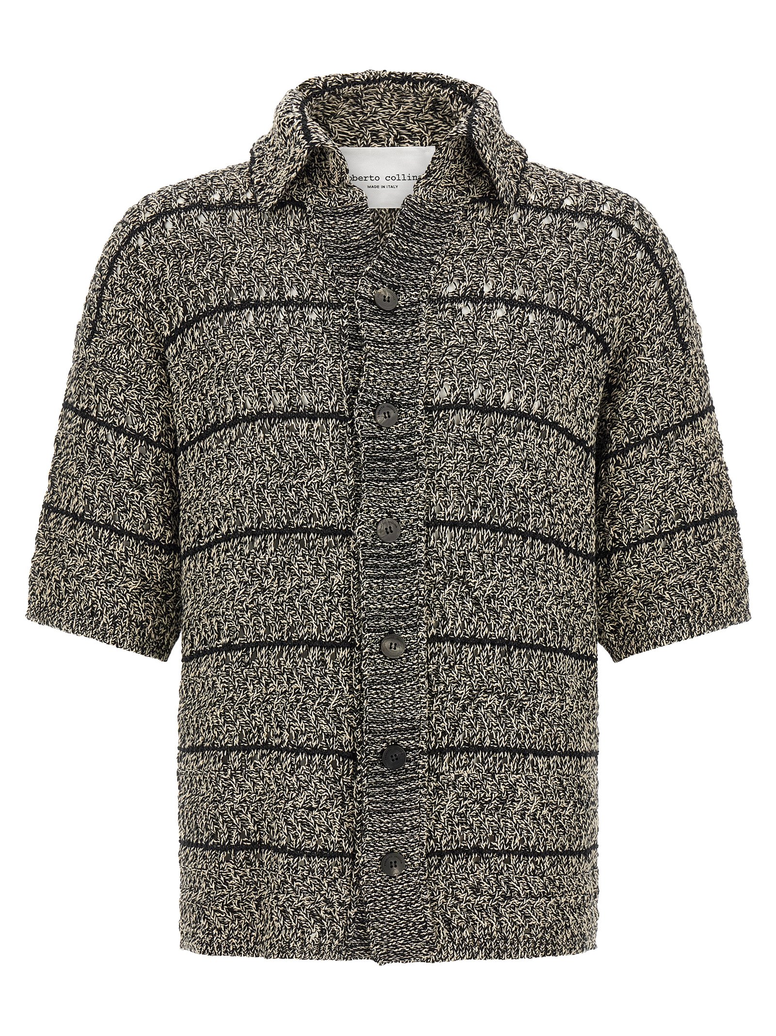 Mouliné insert cardigan