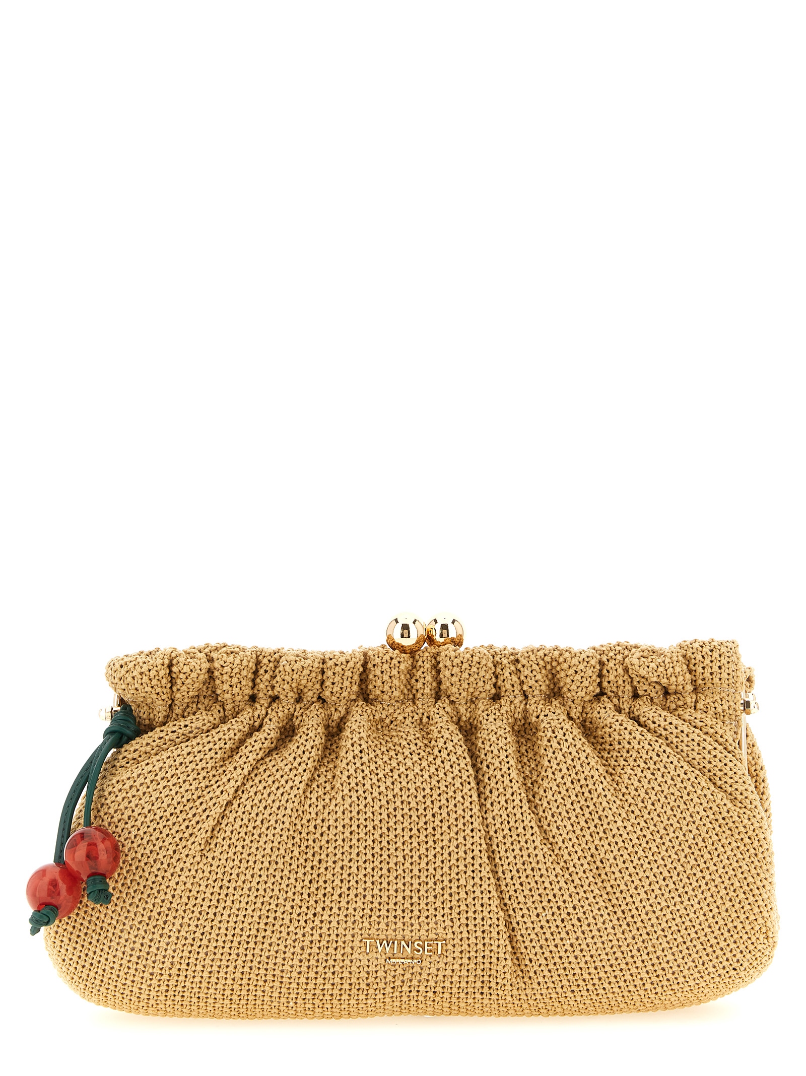 Braided raffia clutch