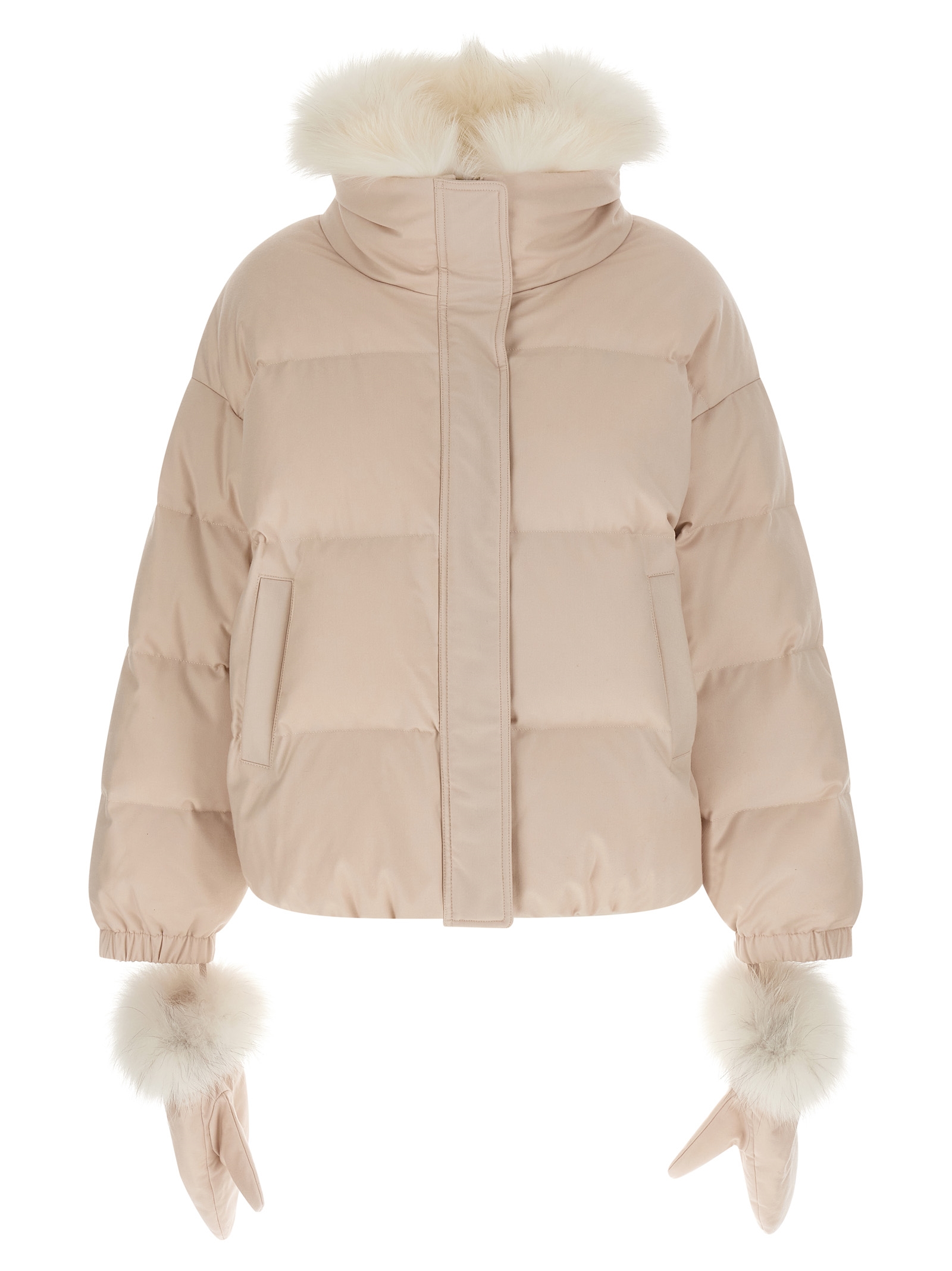 Down jacket with mittens