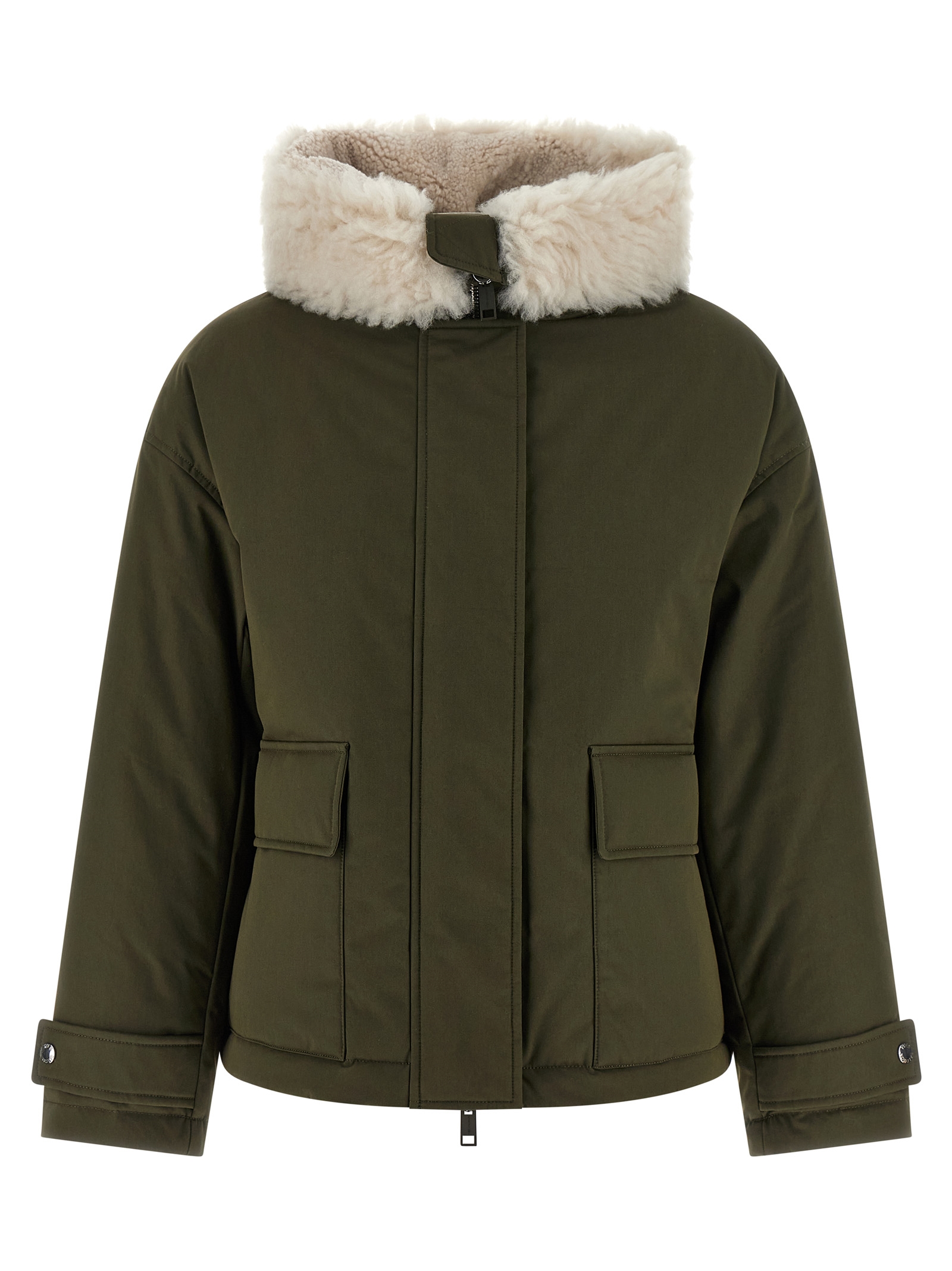 Merino Shearling hooded parka