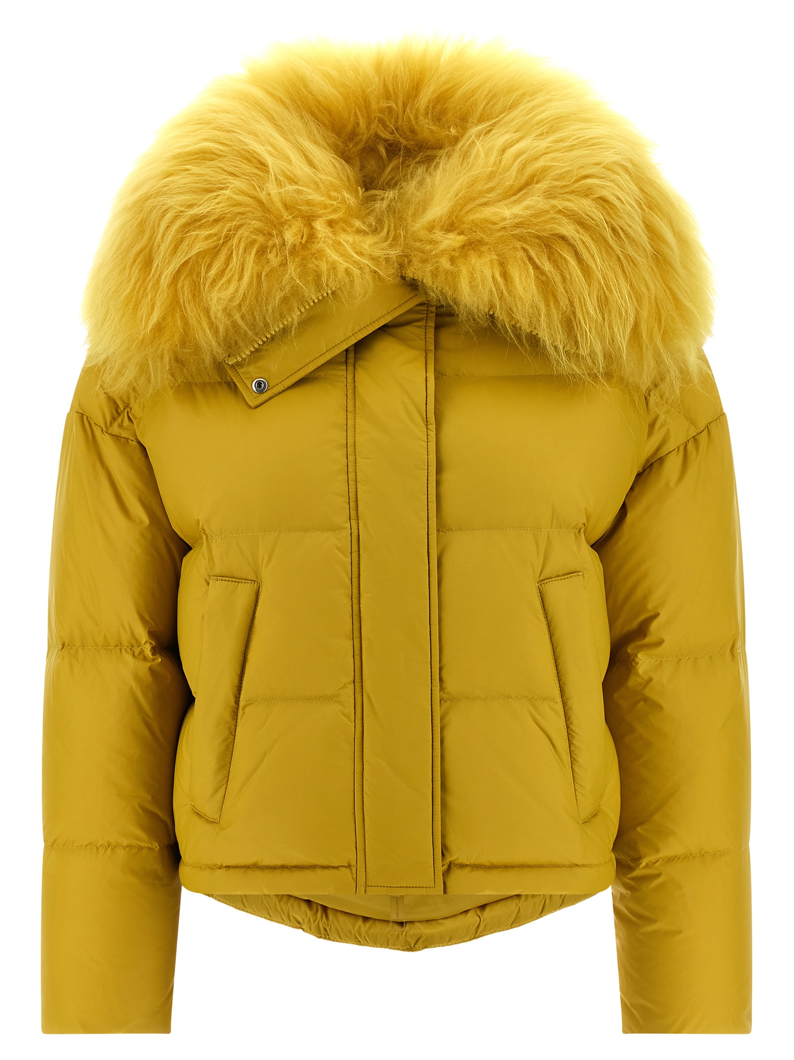 Fur insert down jacket
