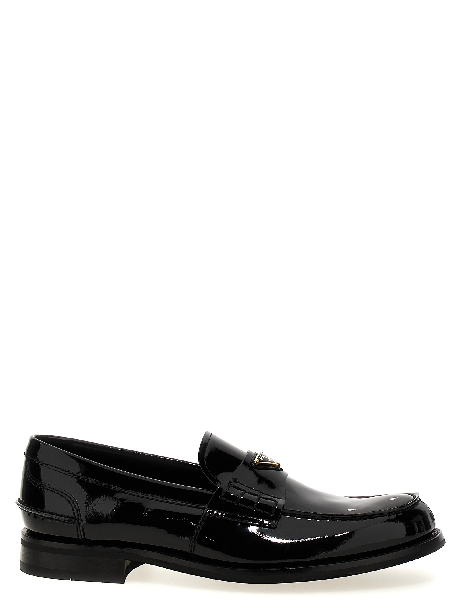 Logo patent leather loafer