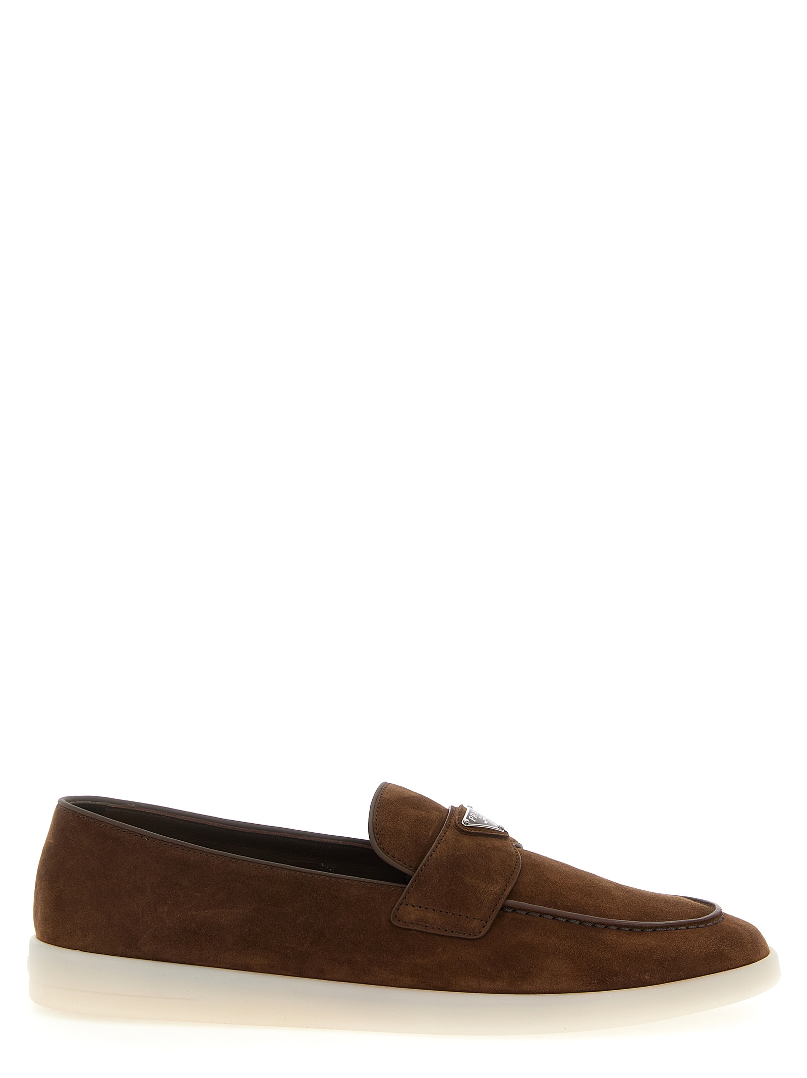 Logo suede loafers