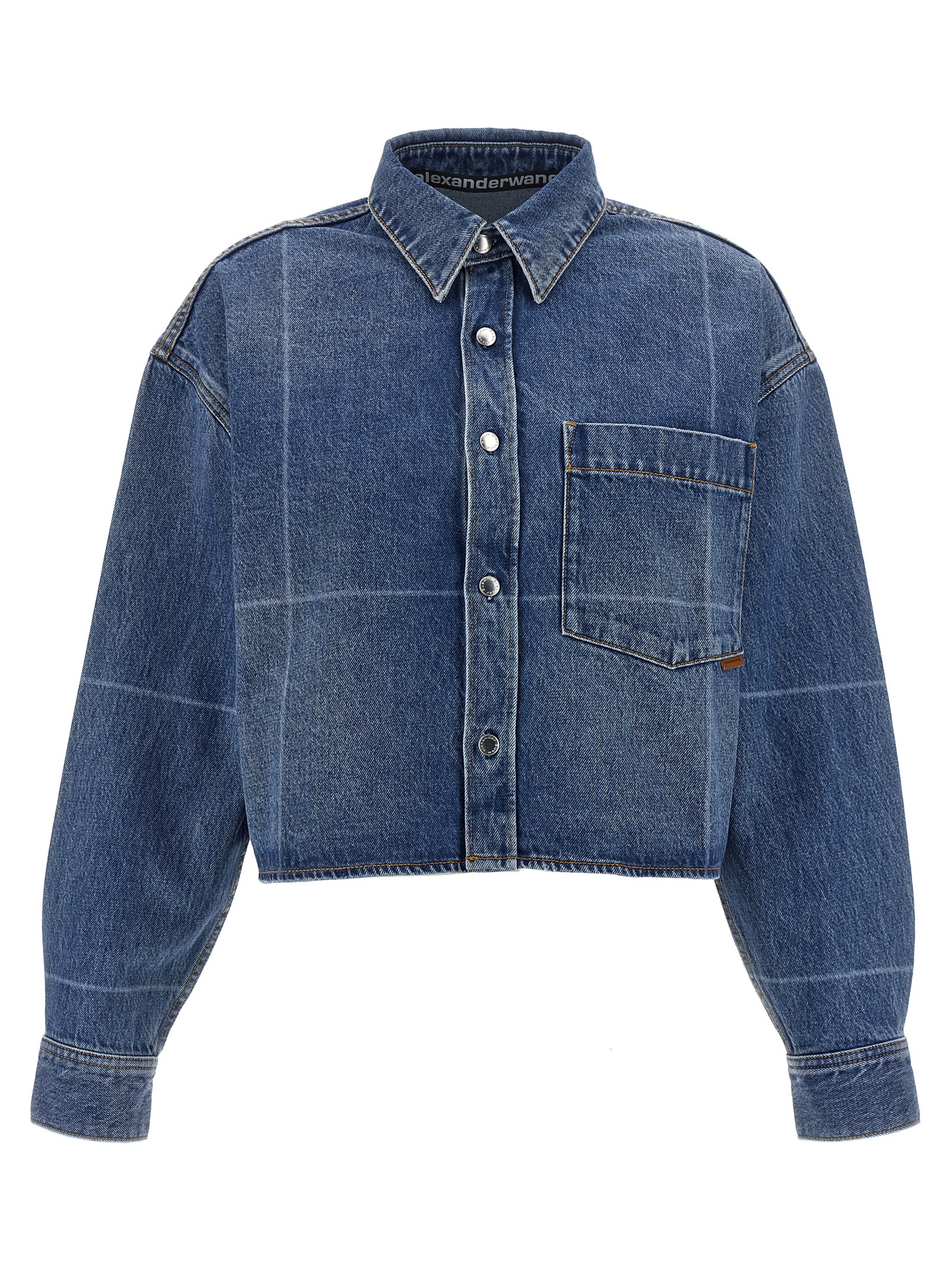 Cropped denim shirt