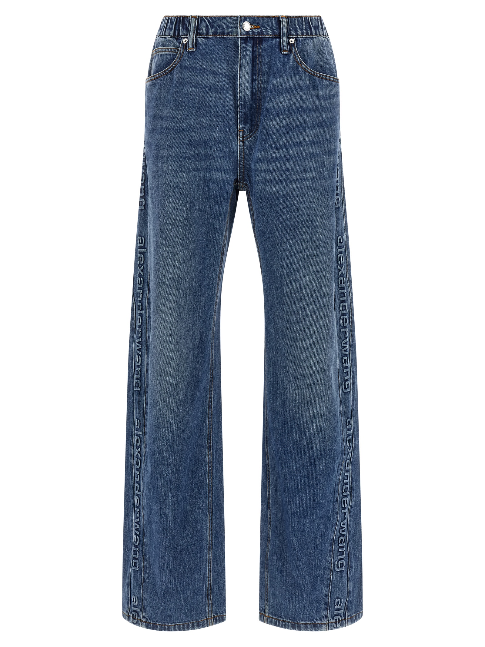 Embossed logo jeans