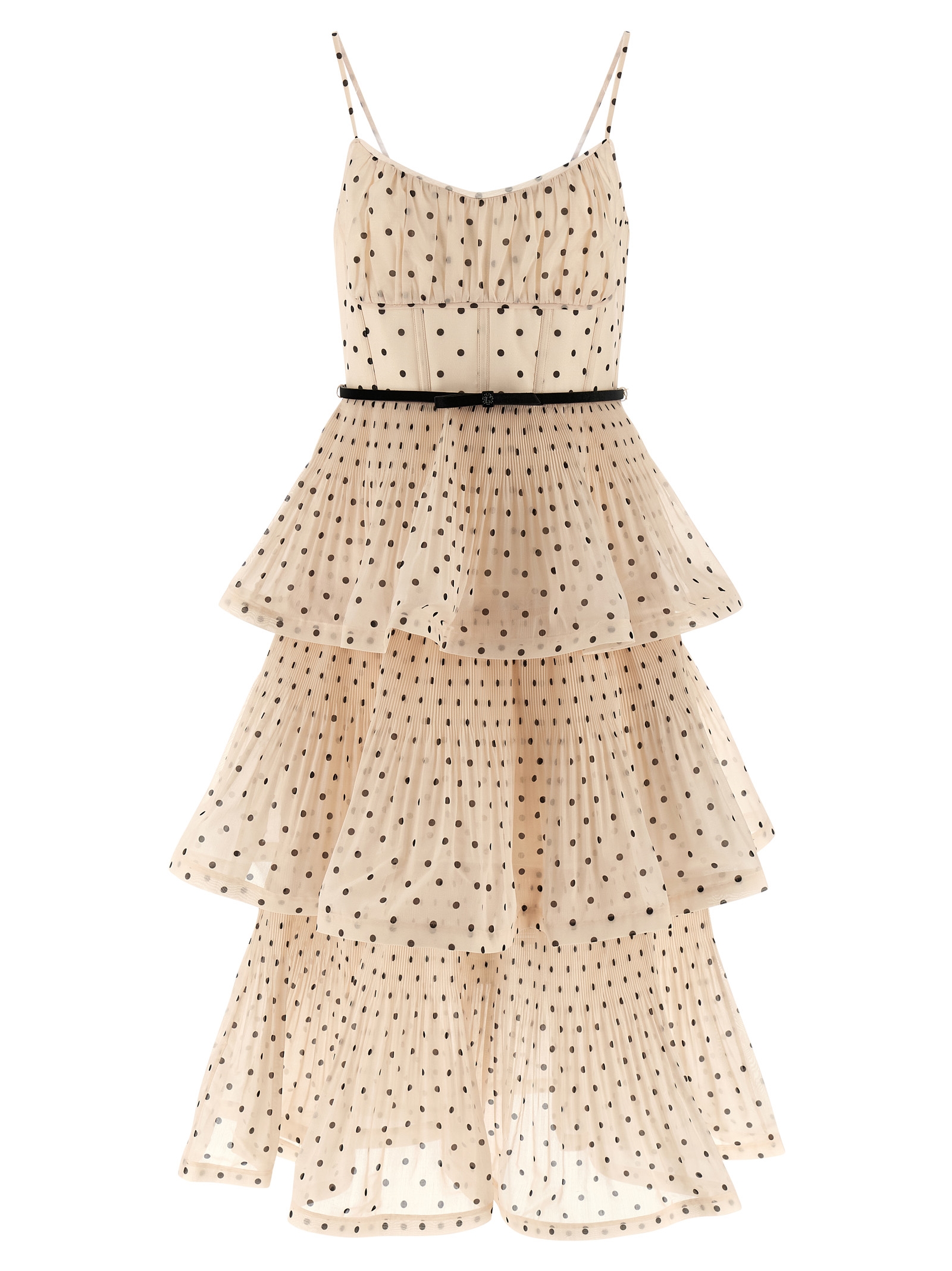 'Pleated Tiered Midi' dress