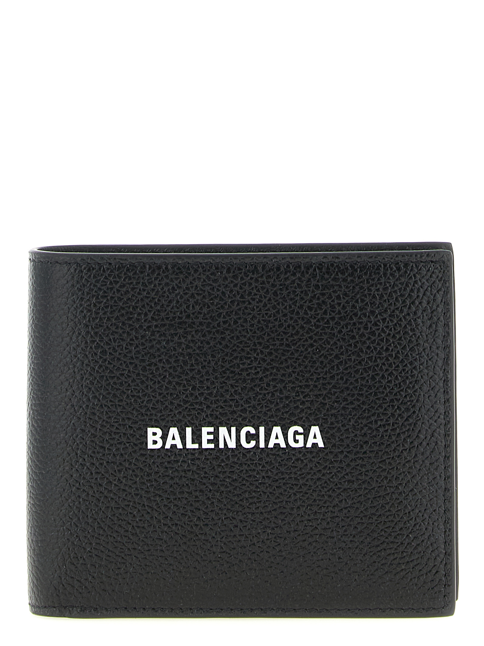 Balenciaga Men's Black Cash Square Wallet Calfskin Leather Wallets, Card Holders