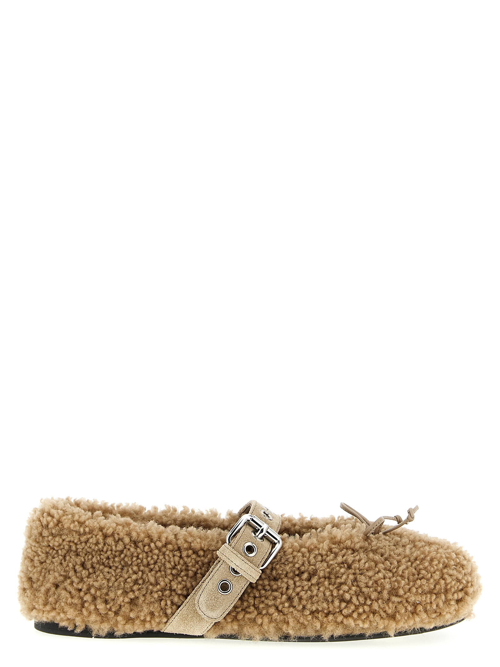 Sheepskin ballet flats