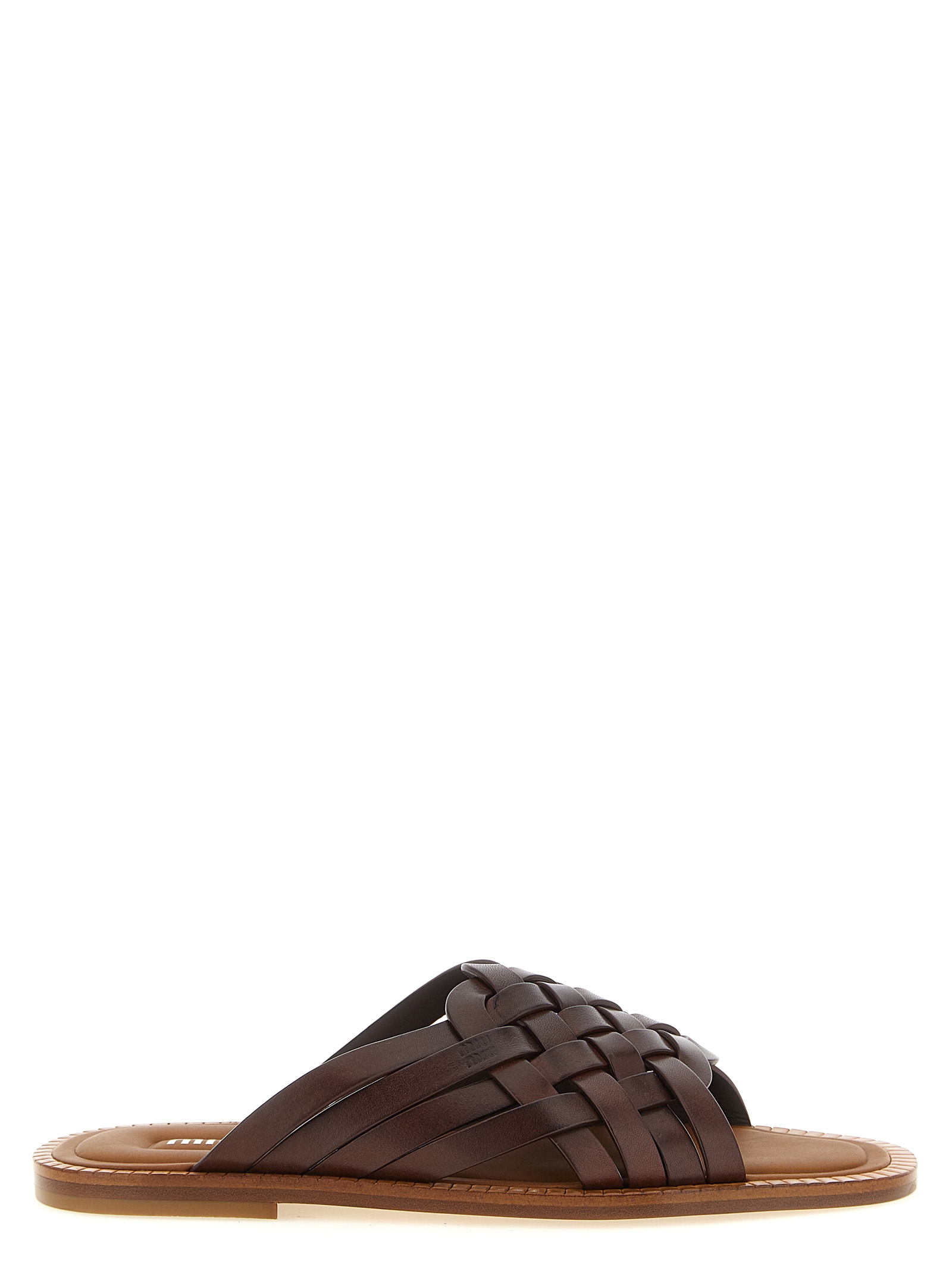 Waxed leather sandals