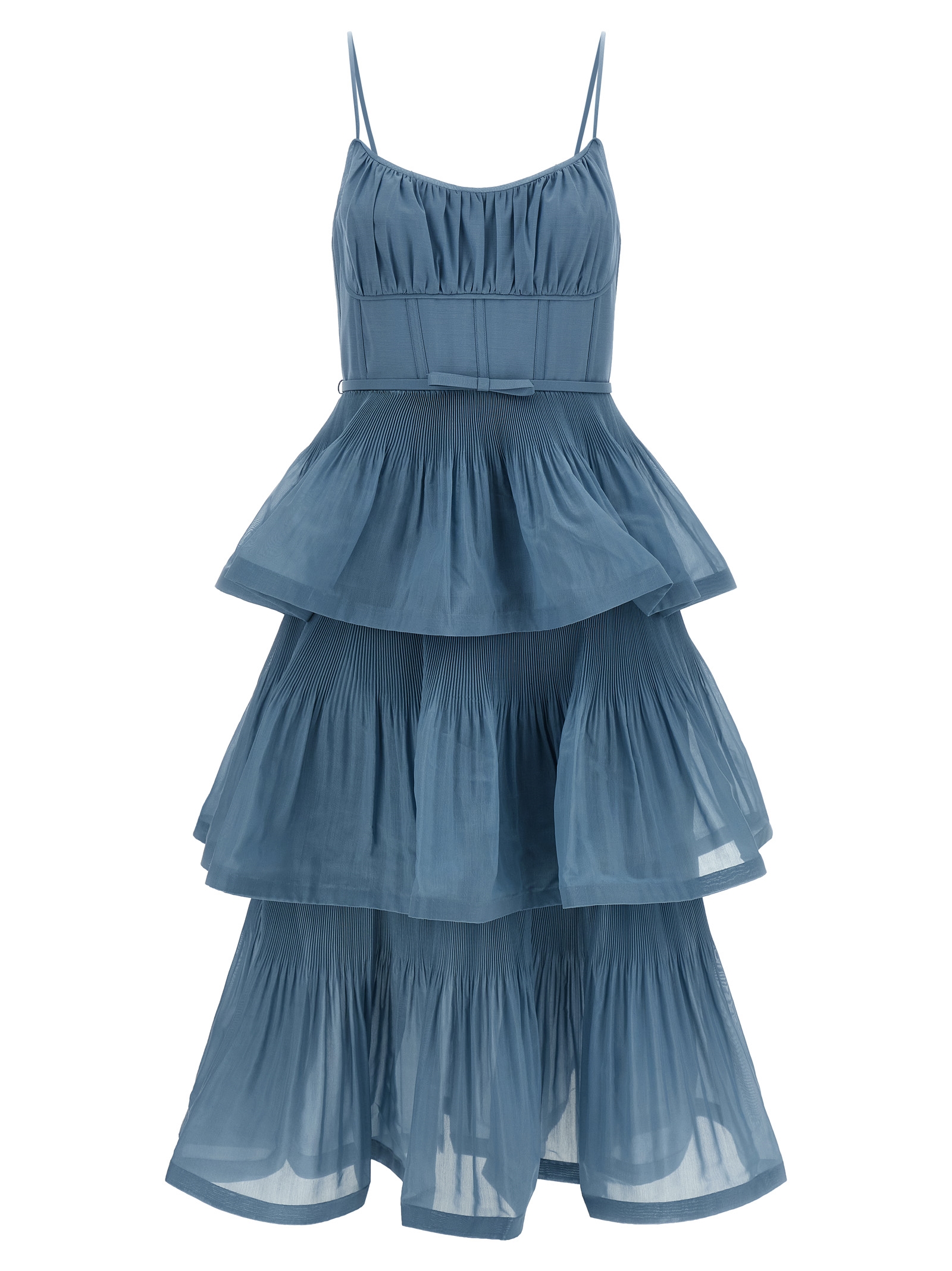 'Pleated Tiered Midi' dress