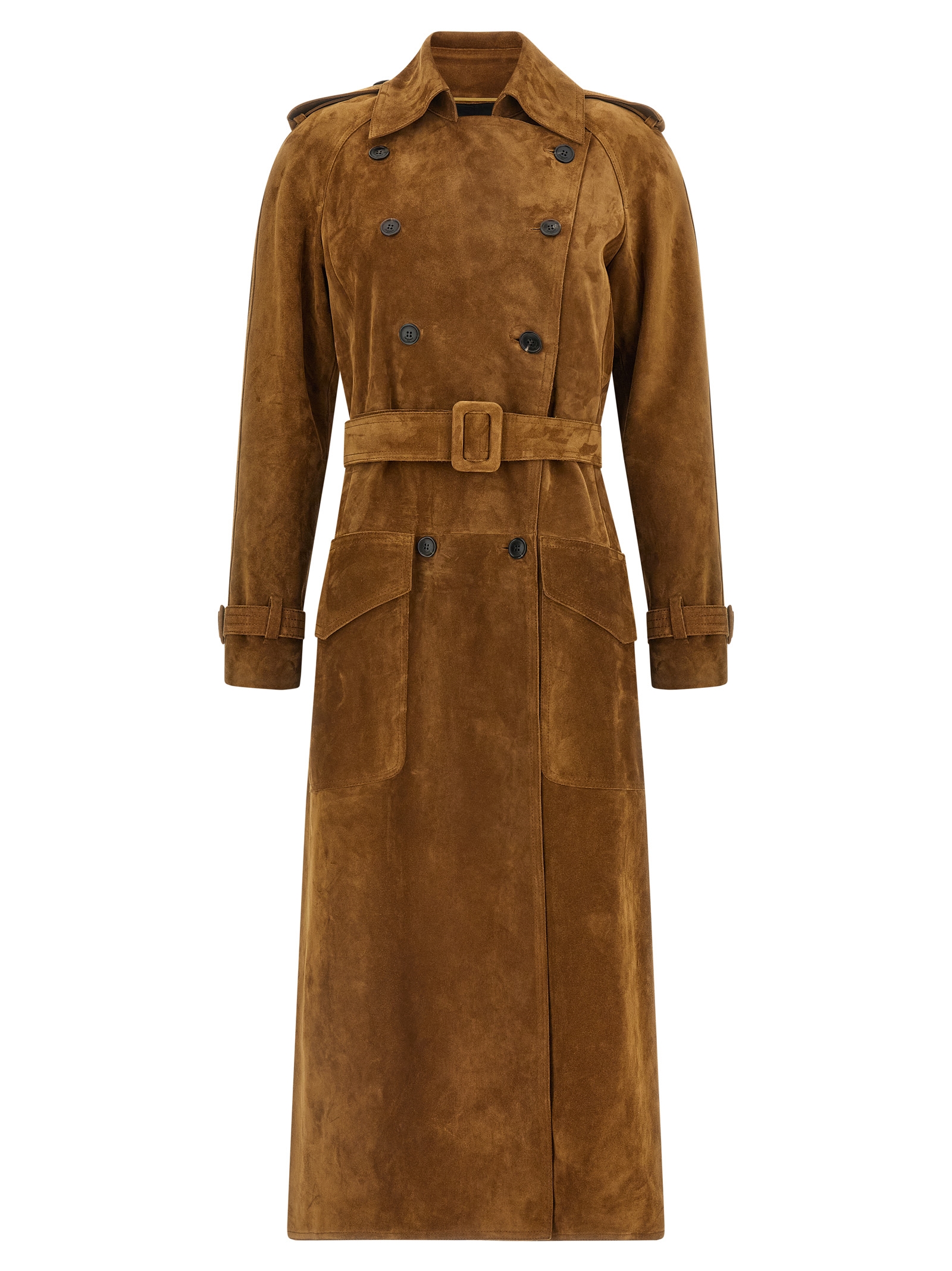 Suede trench coat