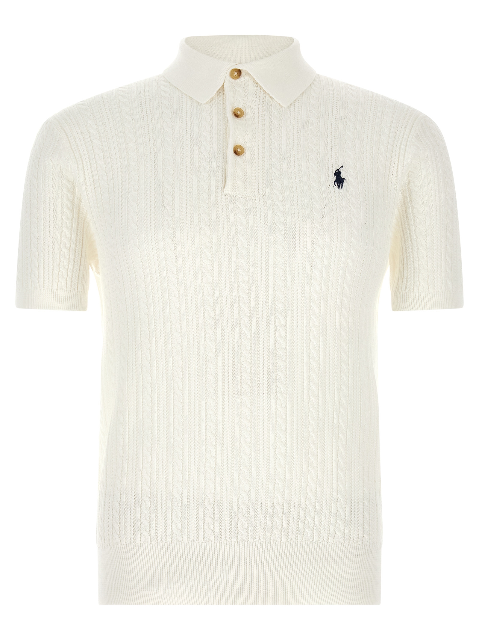 Braided polo sweater