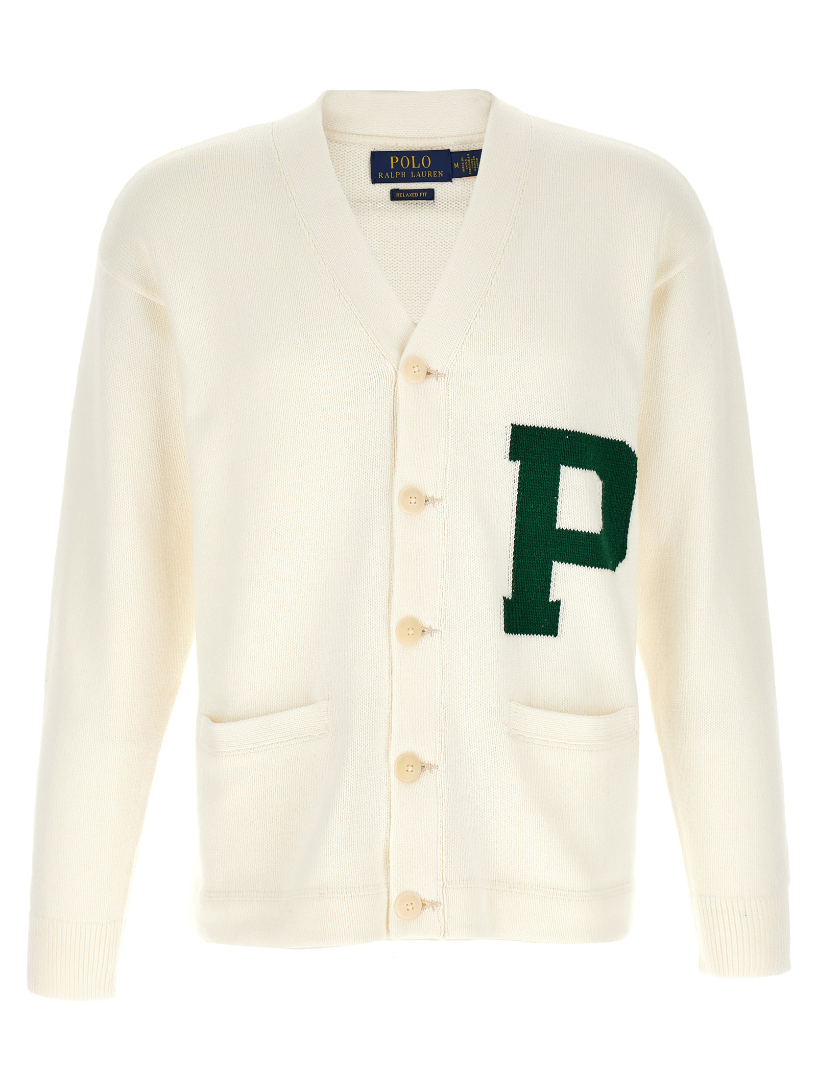 Letter intarsia cardigan