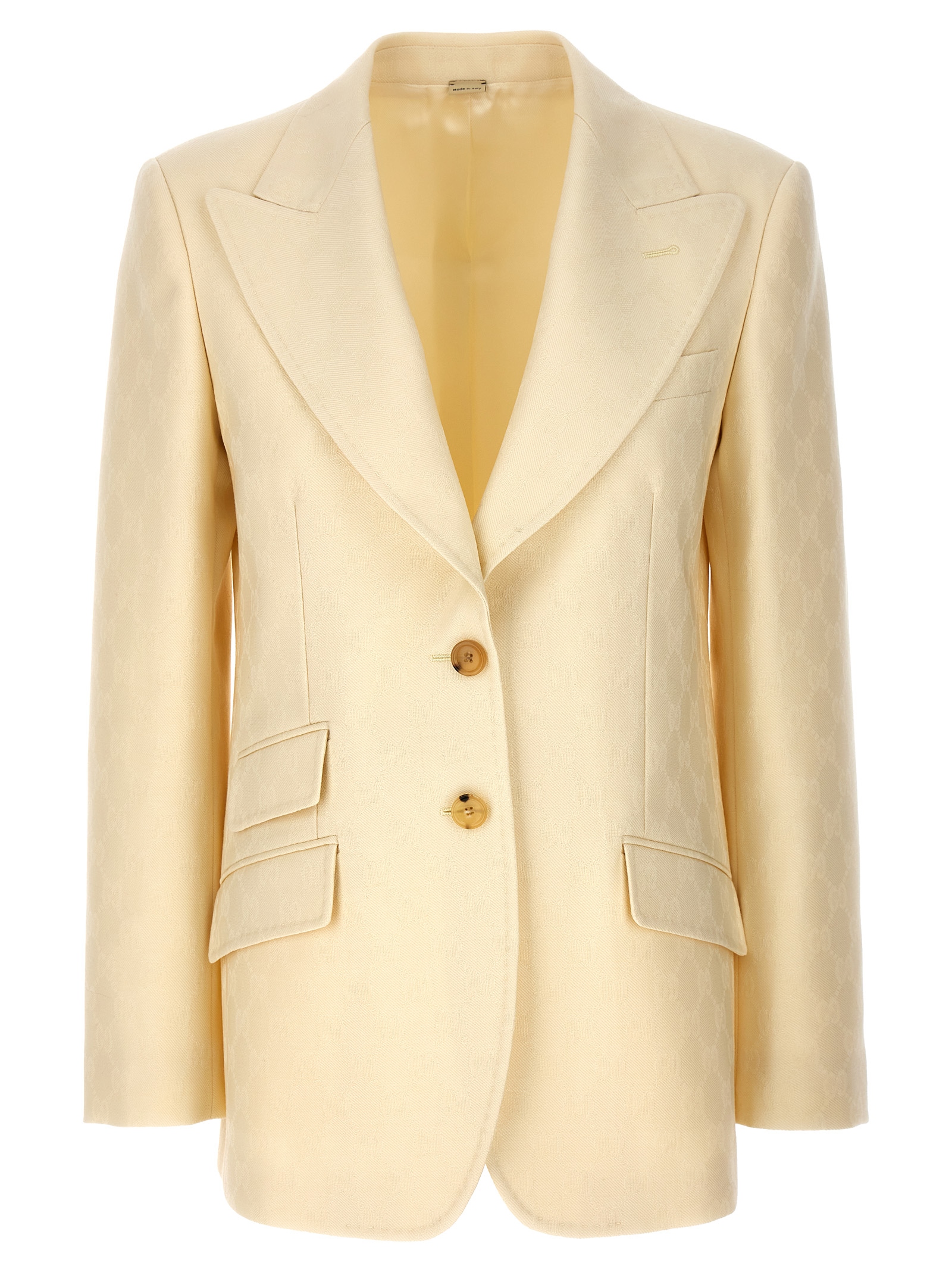 Single-breasted jacquard logo blazer