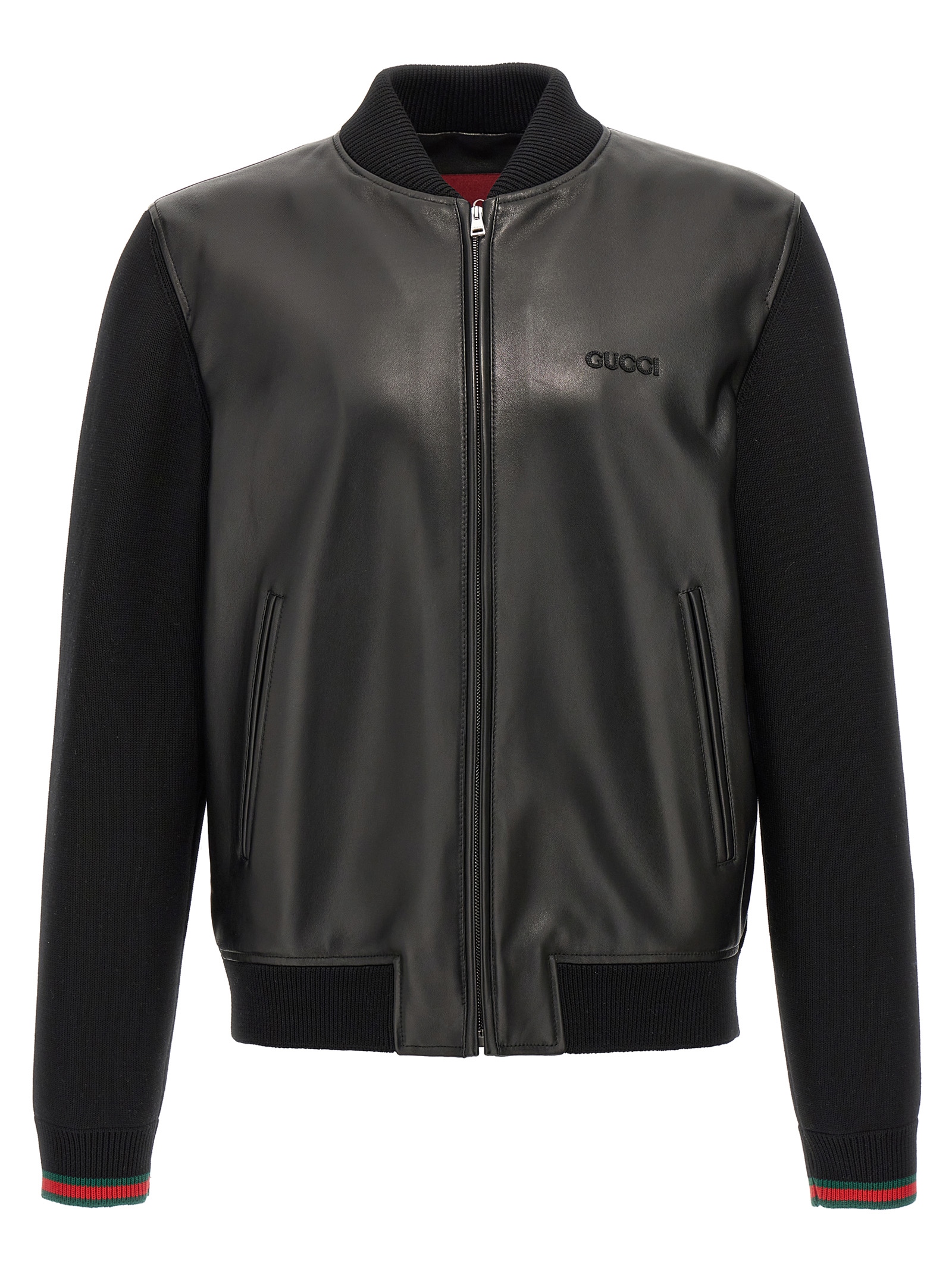 Bimaterial bomber jacket