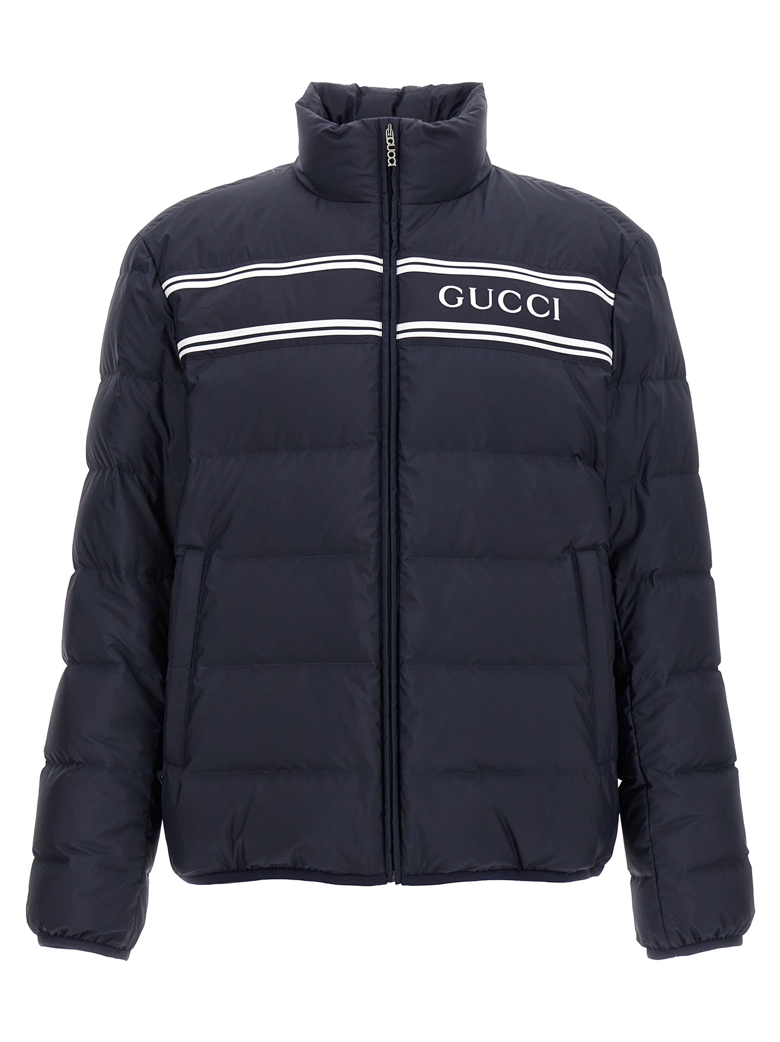 Logo print down jacket