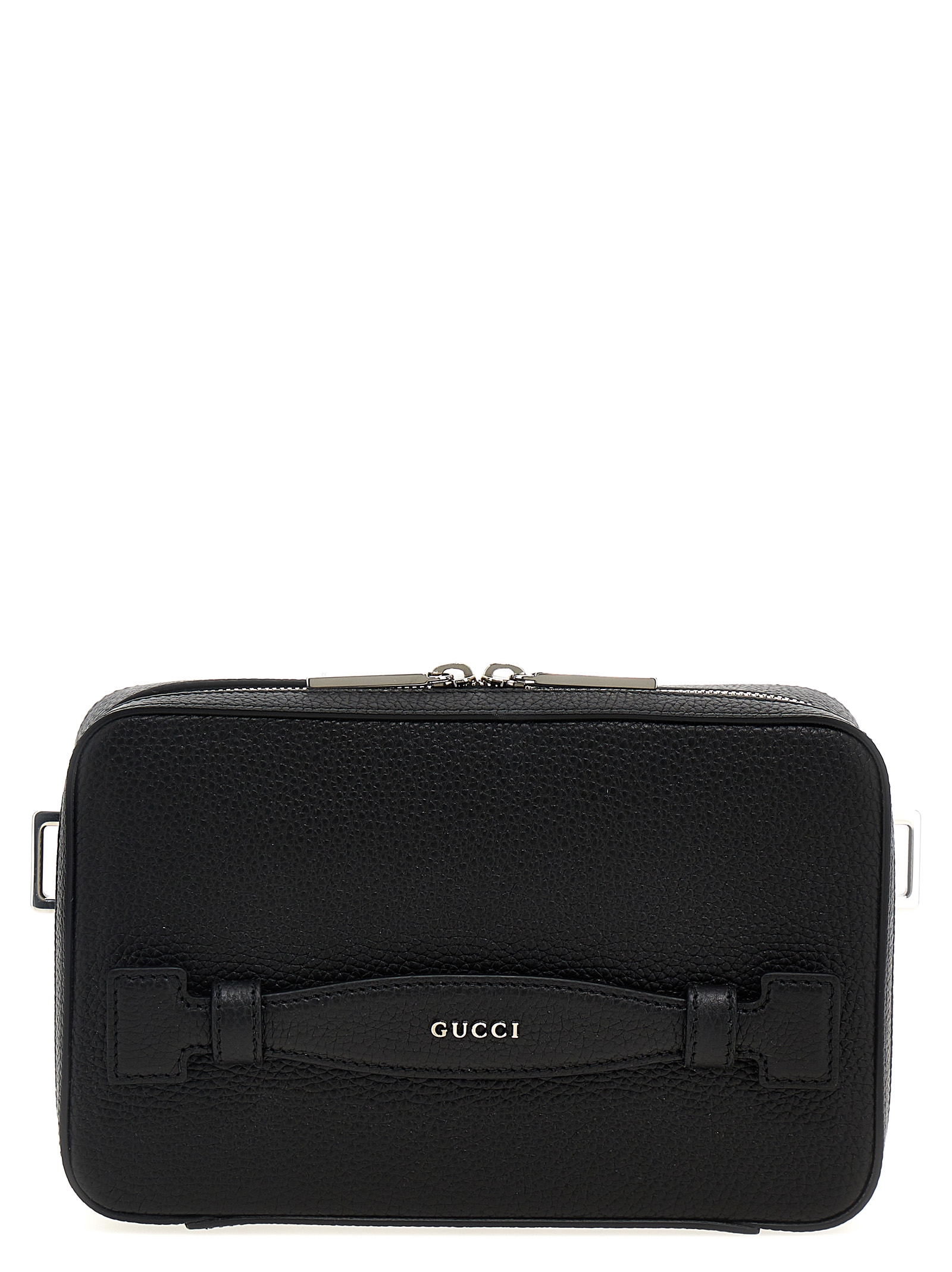 Logo leather shoulder strap