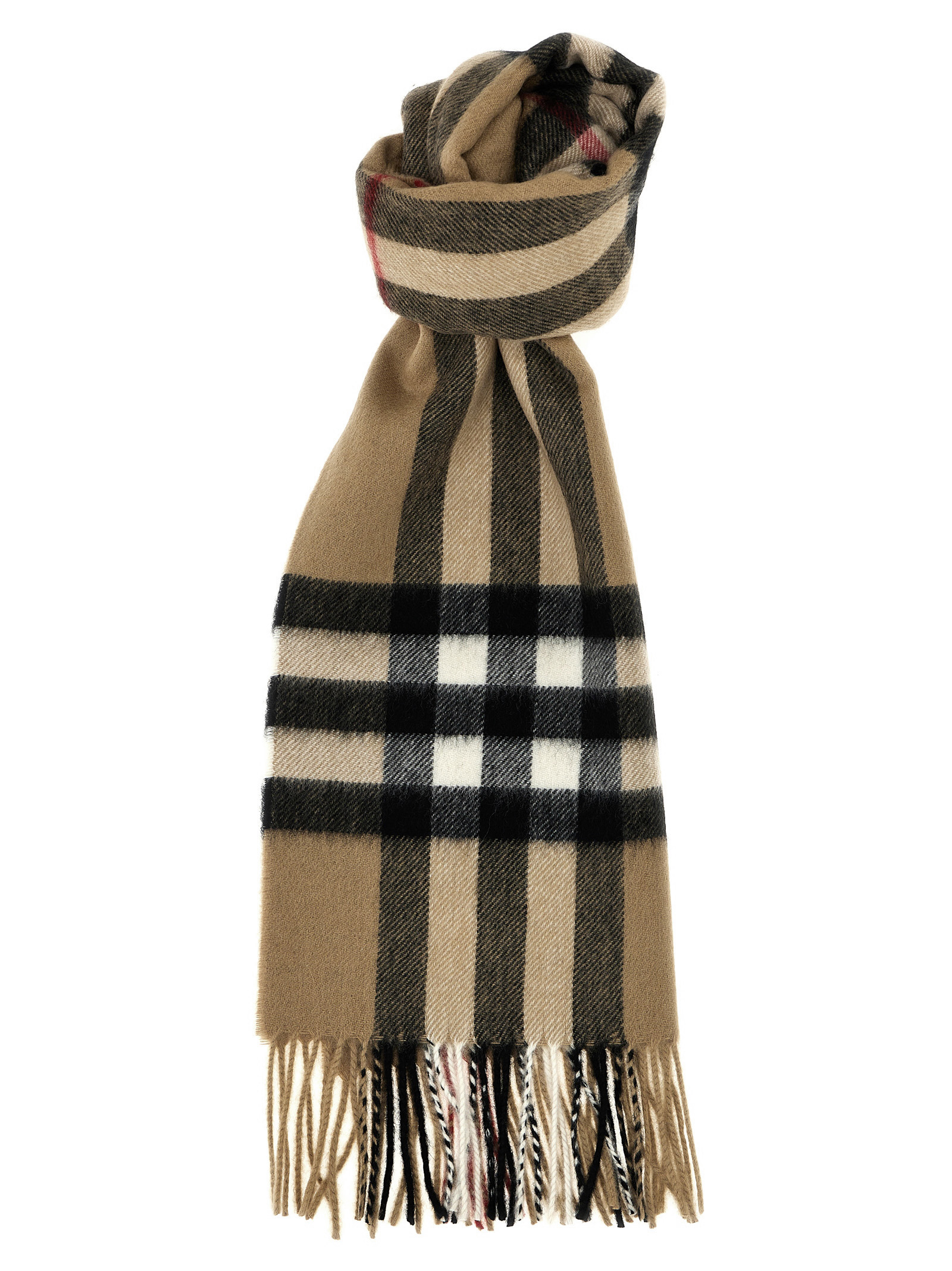 Check cashmere scarf