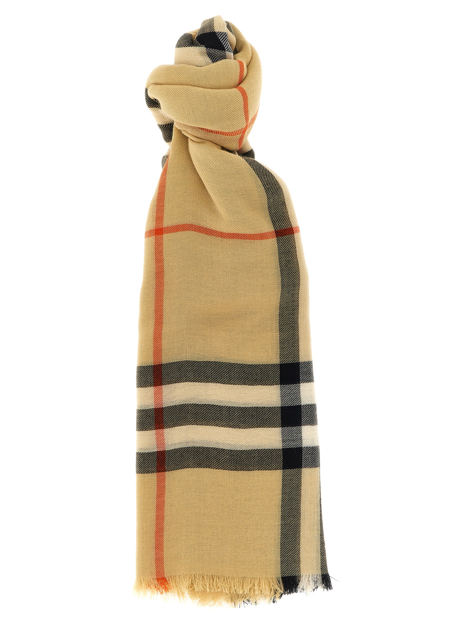 Check wool scarf