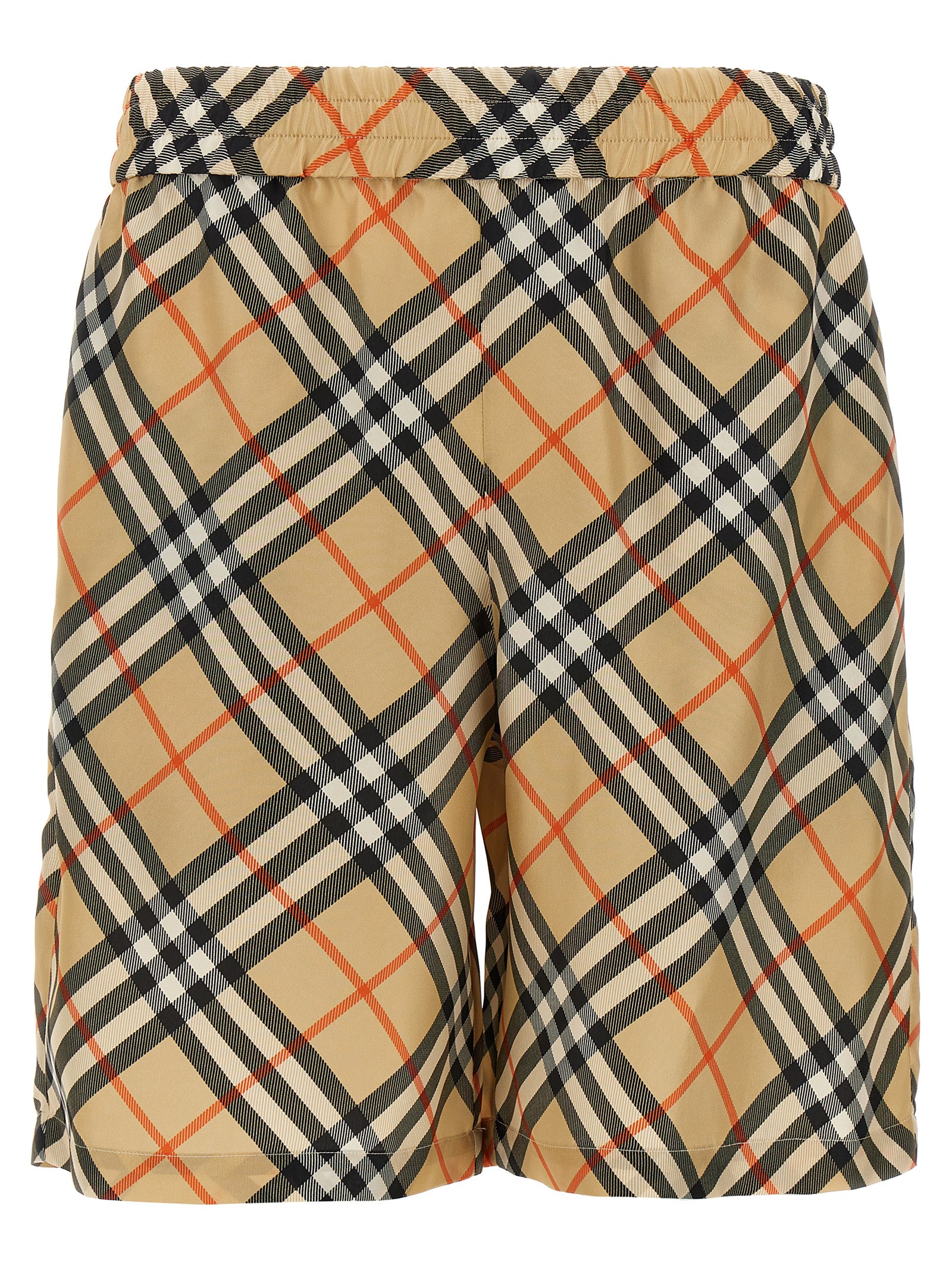 Check silk bermuda shorts