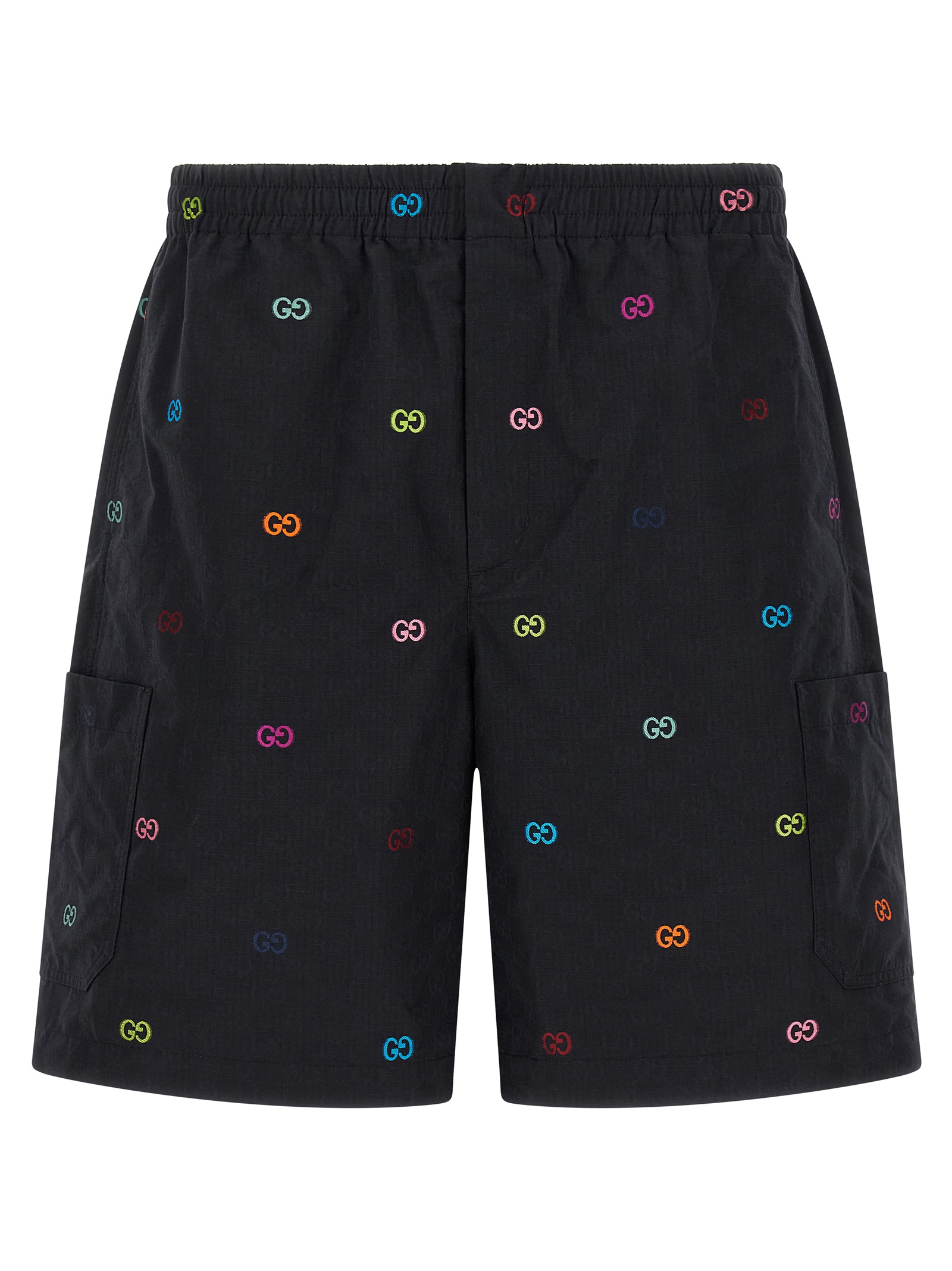 Multicolor fil coupé bermuda shorts