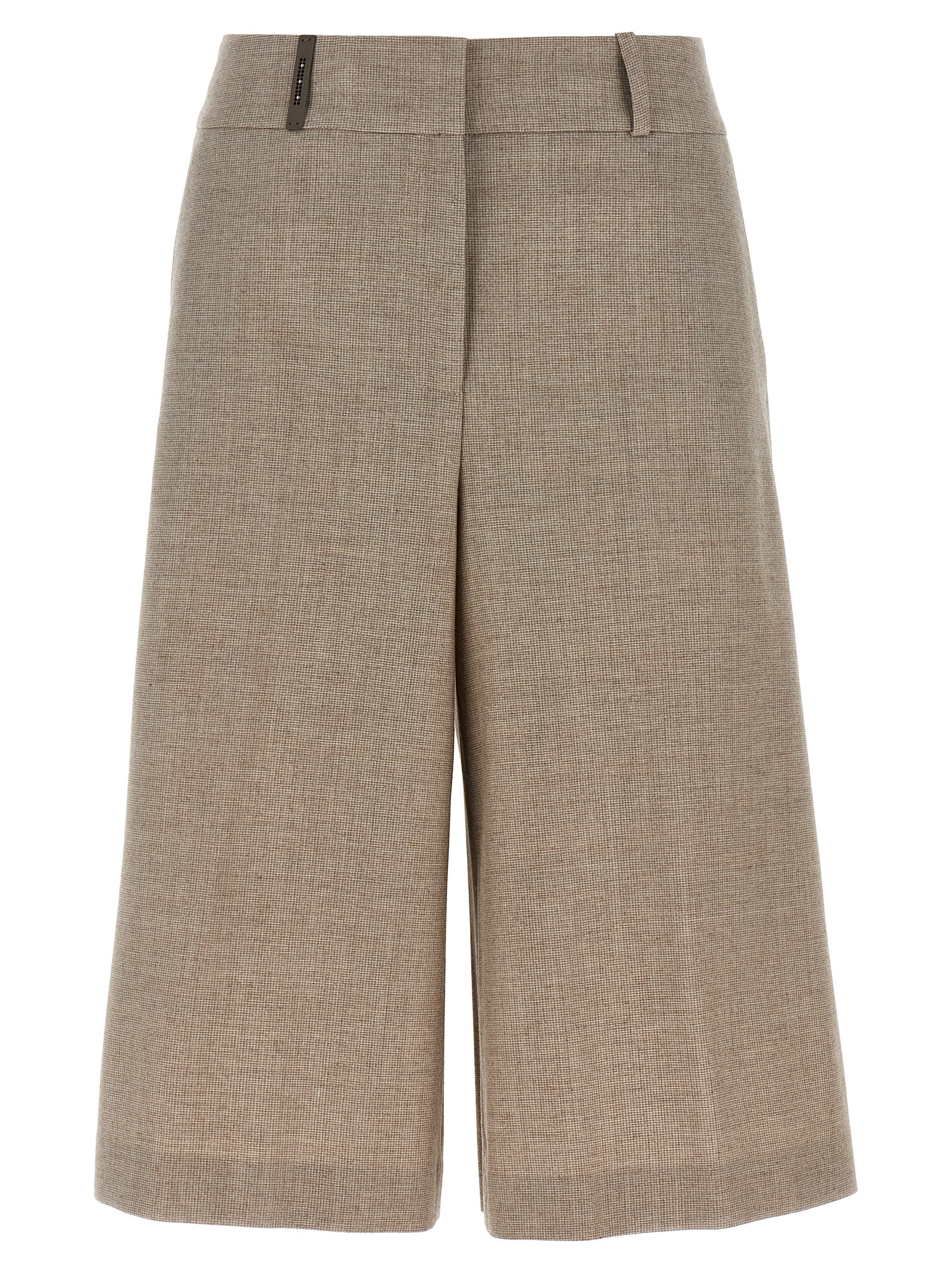 Micro houndstooth long bermuda shorts